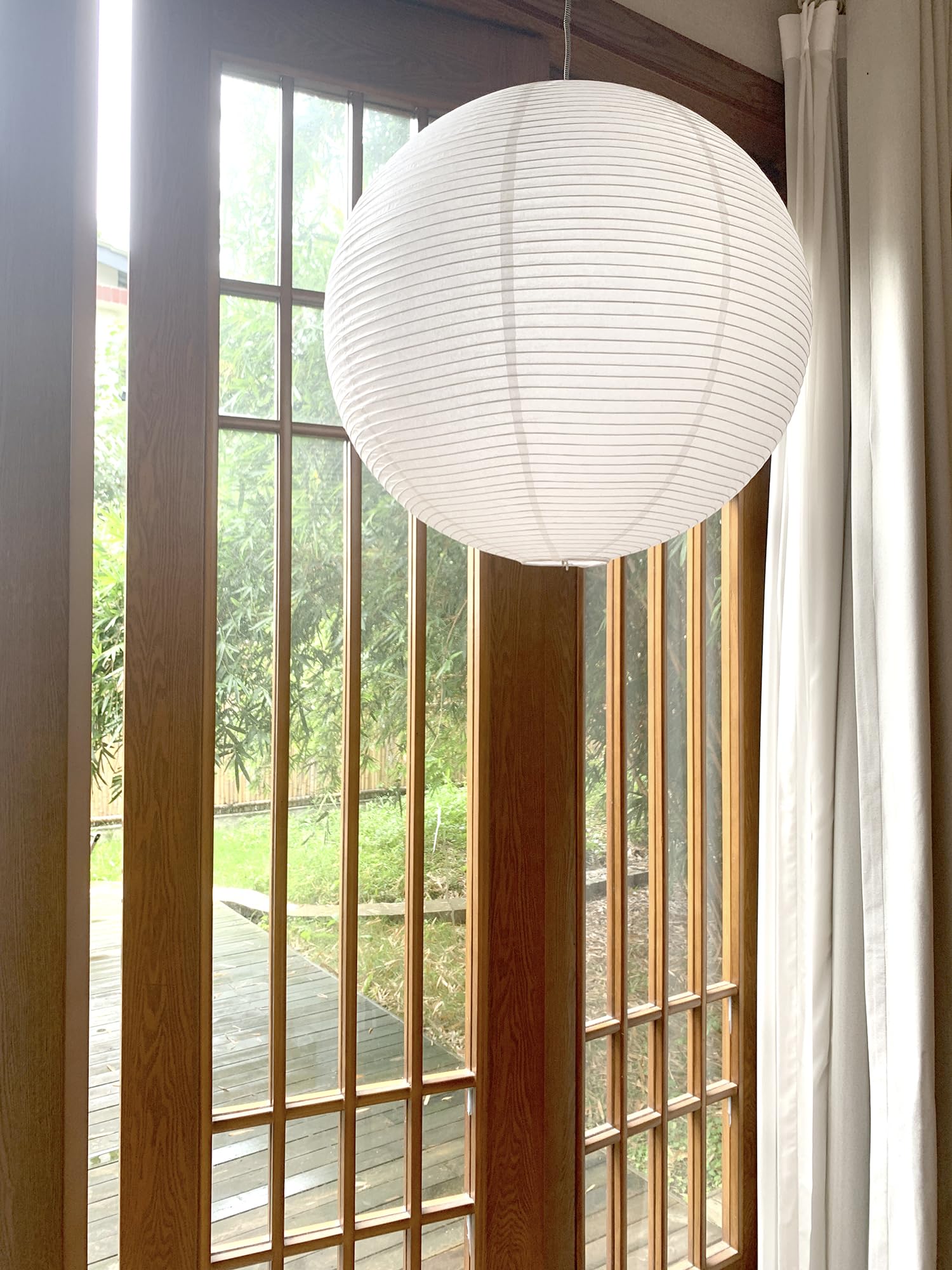 Henjjras 23Inch White Round Paper Lamp Shade,Chinese Lanterns,Pendent Paper Lantern,Interior Decoration