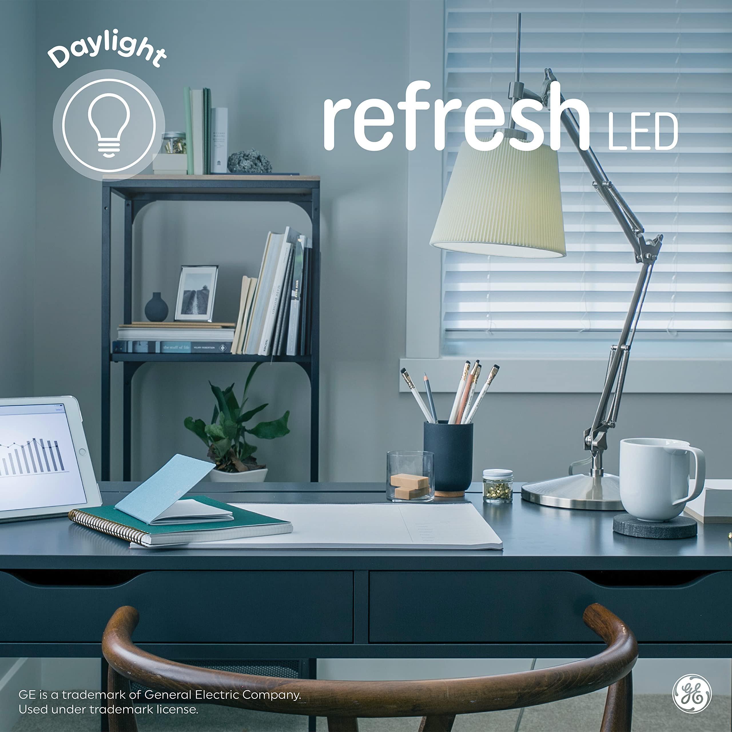 Ge Refresh Led Light Bulbs, 40 Watt, Daylight, G16.5 Globe Bulbs, Frosted, Small Base (2 Pack)