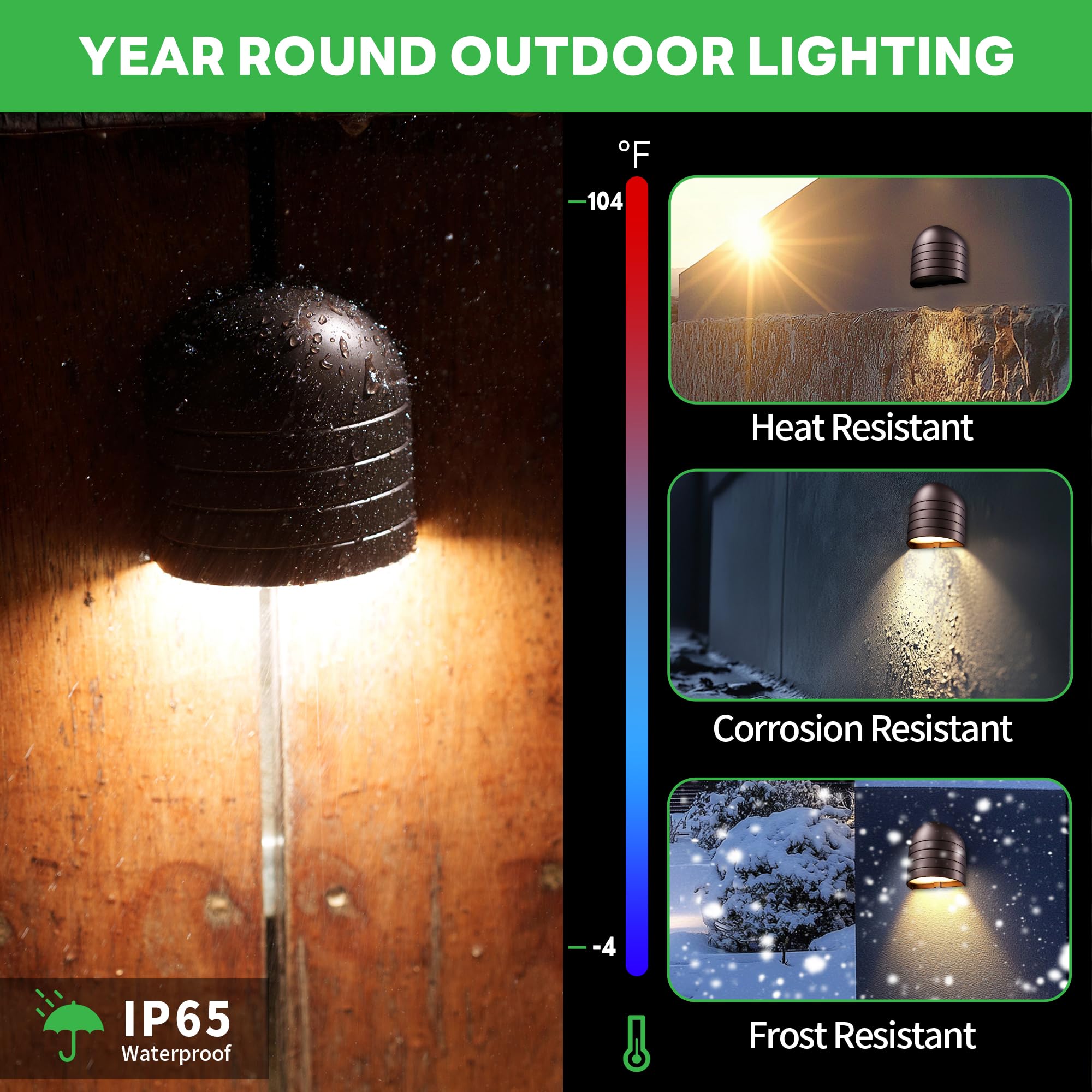 Varmtalys LED Deck Lights - Outdoor Landscape 12V Waterproof Lighting, Low Voltage Step Lights, Warm White & Cool White Adjustab