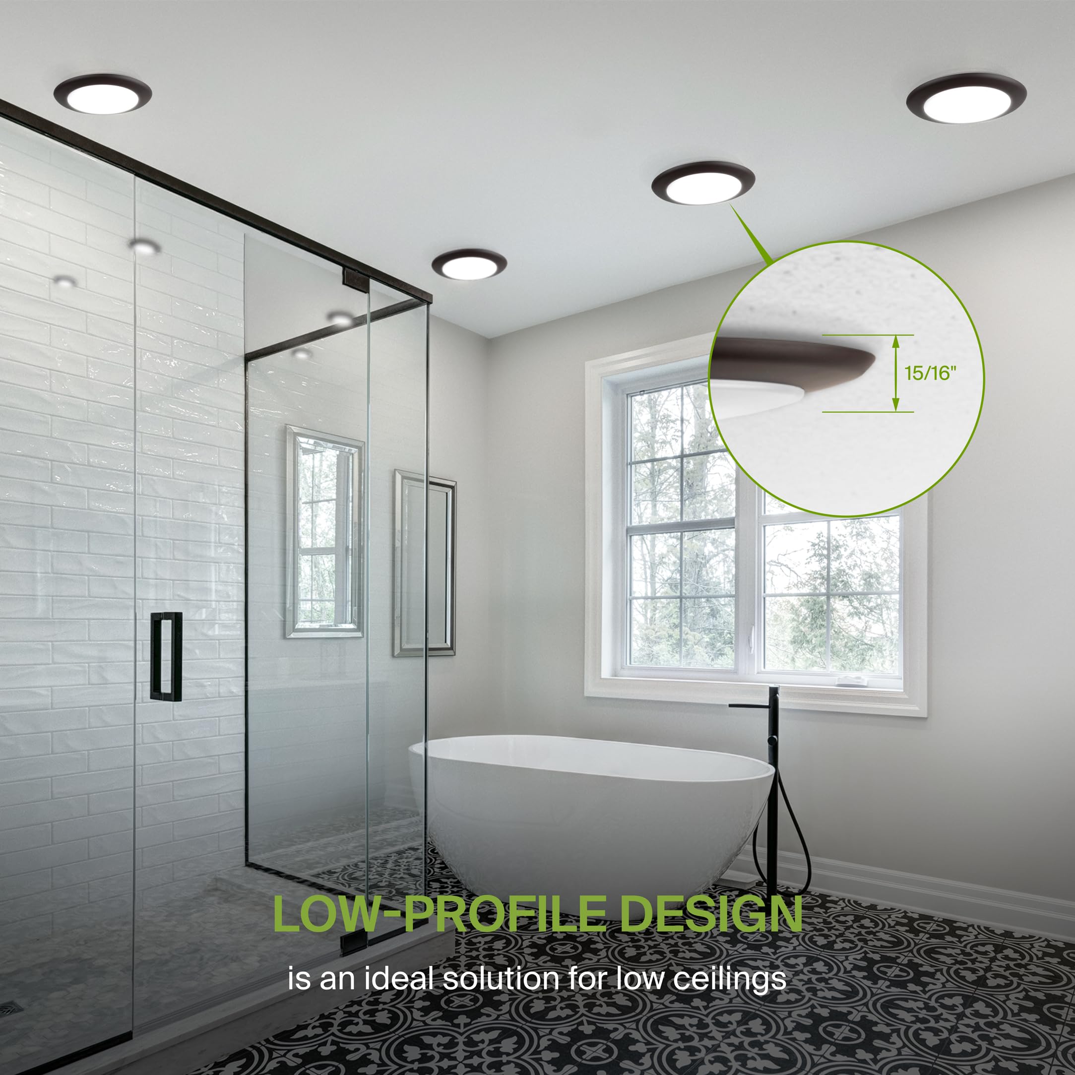 ASD LED Disk Lights 6 Inch 15W Dimmable Flush Mount Ceiling Fixture Oil-Rubbed Bronze Model A-LDS-6D15BR-6p