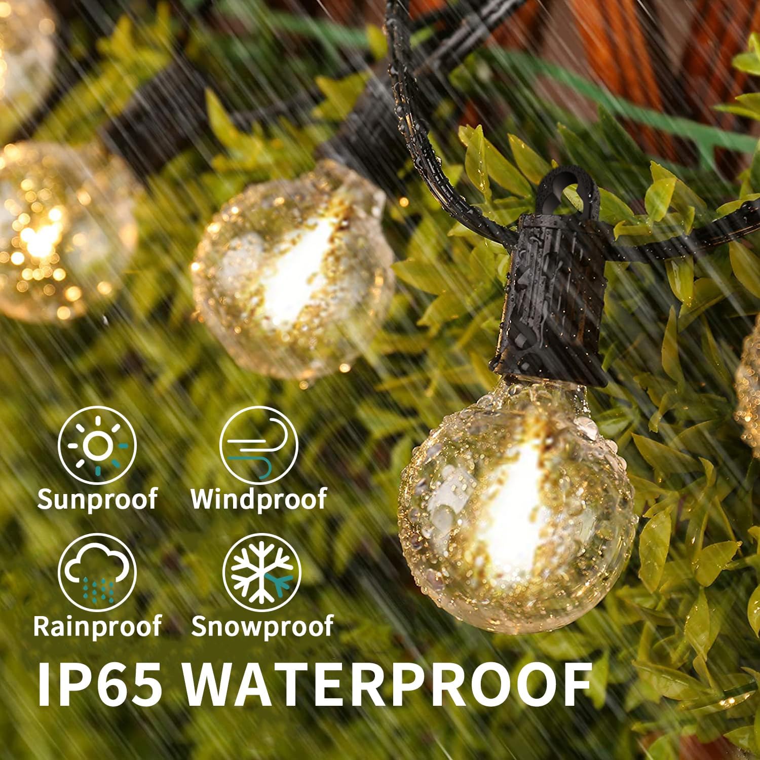 Zotoyi Outdoor String Lights Waterproof Ip65, 200 Ft Outdoor Lights For Patio With 104 Shatterproof G40 Bulbs(4 Spare), Led Stri