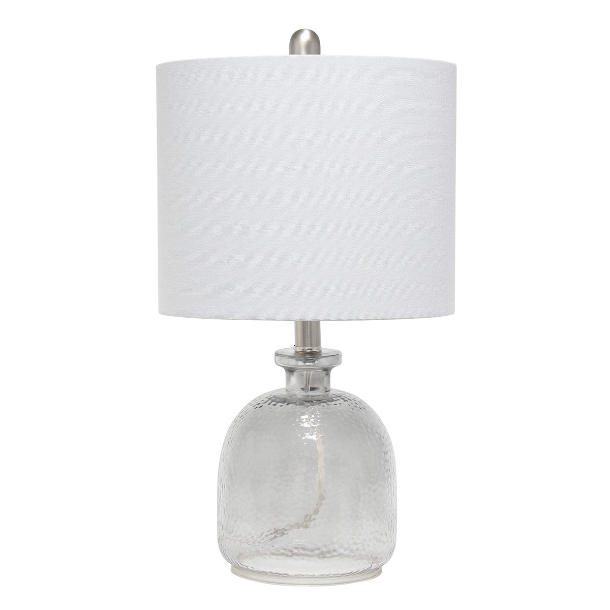 Elegant Designs Lt3334-Gry Textured Glass Table Lamp, Smokey Gray & Gray (Pack Of 1)
