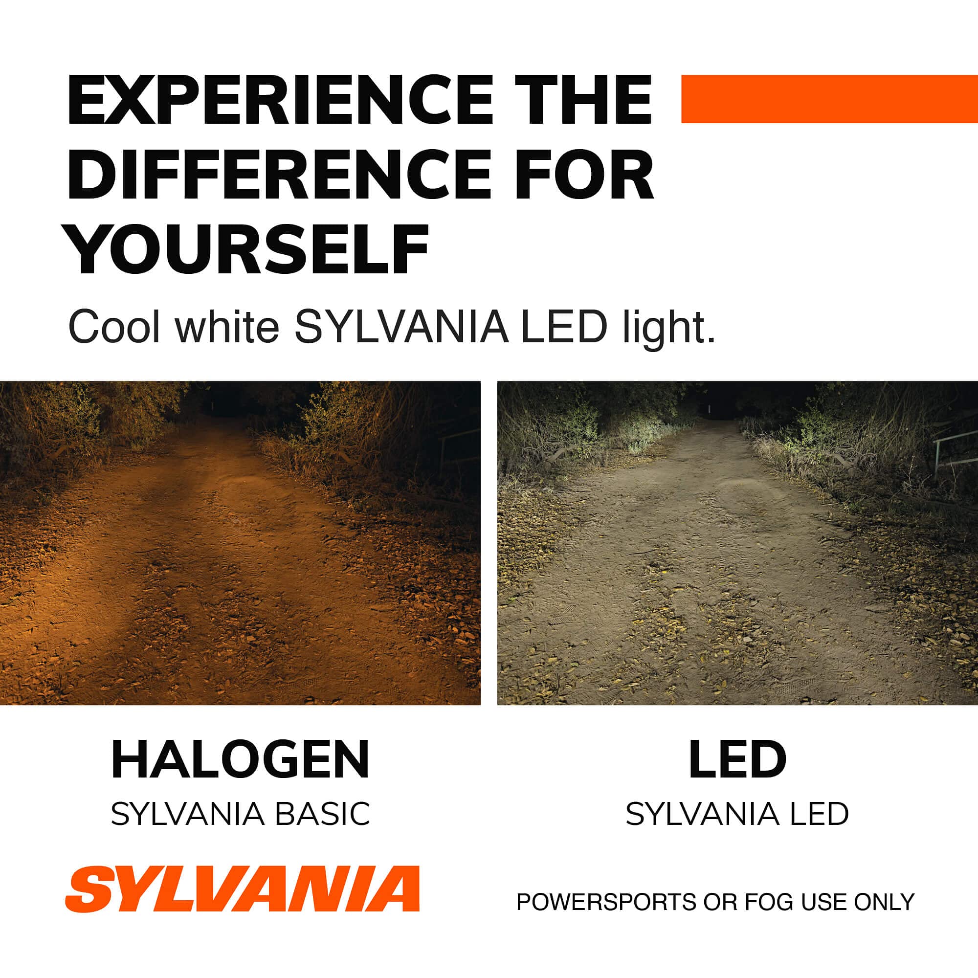 SYLVANIA 9003 H4 LED Headlight Bulbs - Off-Road & Fog Light Use, 2 Pack