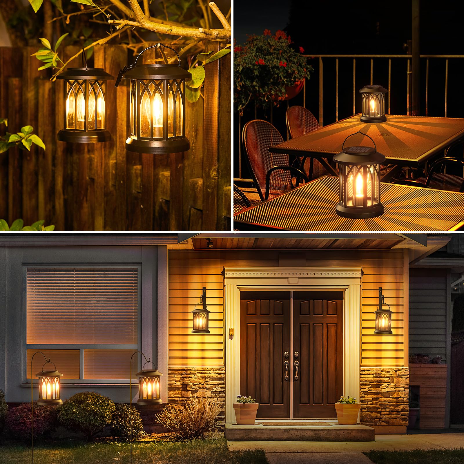 Wdtpro Solar Lanterns Outdoor Waterproof, Upgraded Bright Hanging Solar Lights For Outside,Solar Powered Lanterns Lighting Led F