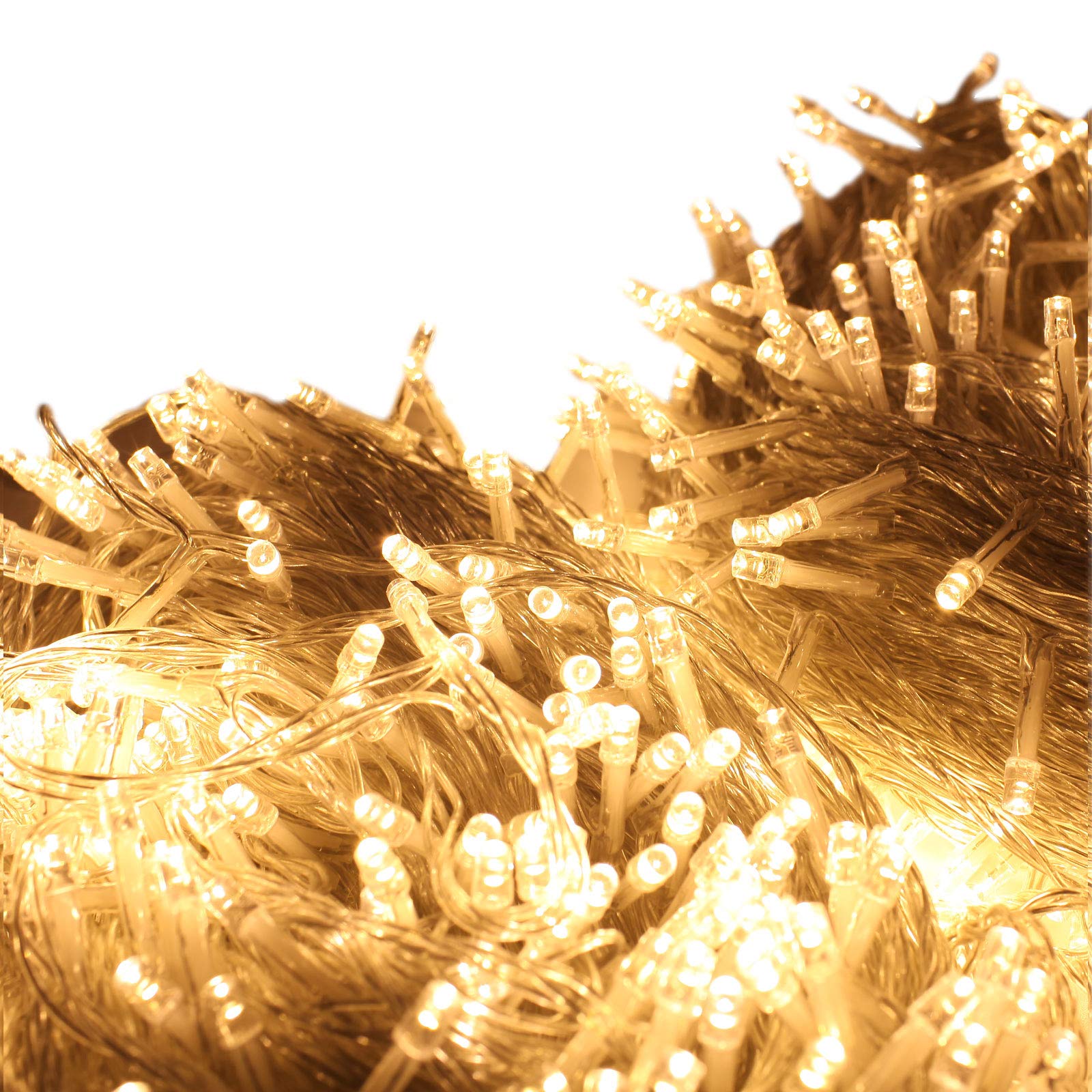 Zoic 500 Led Fairy String Lights, 100M (328Ft), Warm White, Pvc & Copper, 8 Modes, Model Dag004U