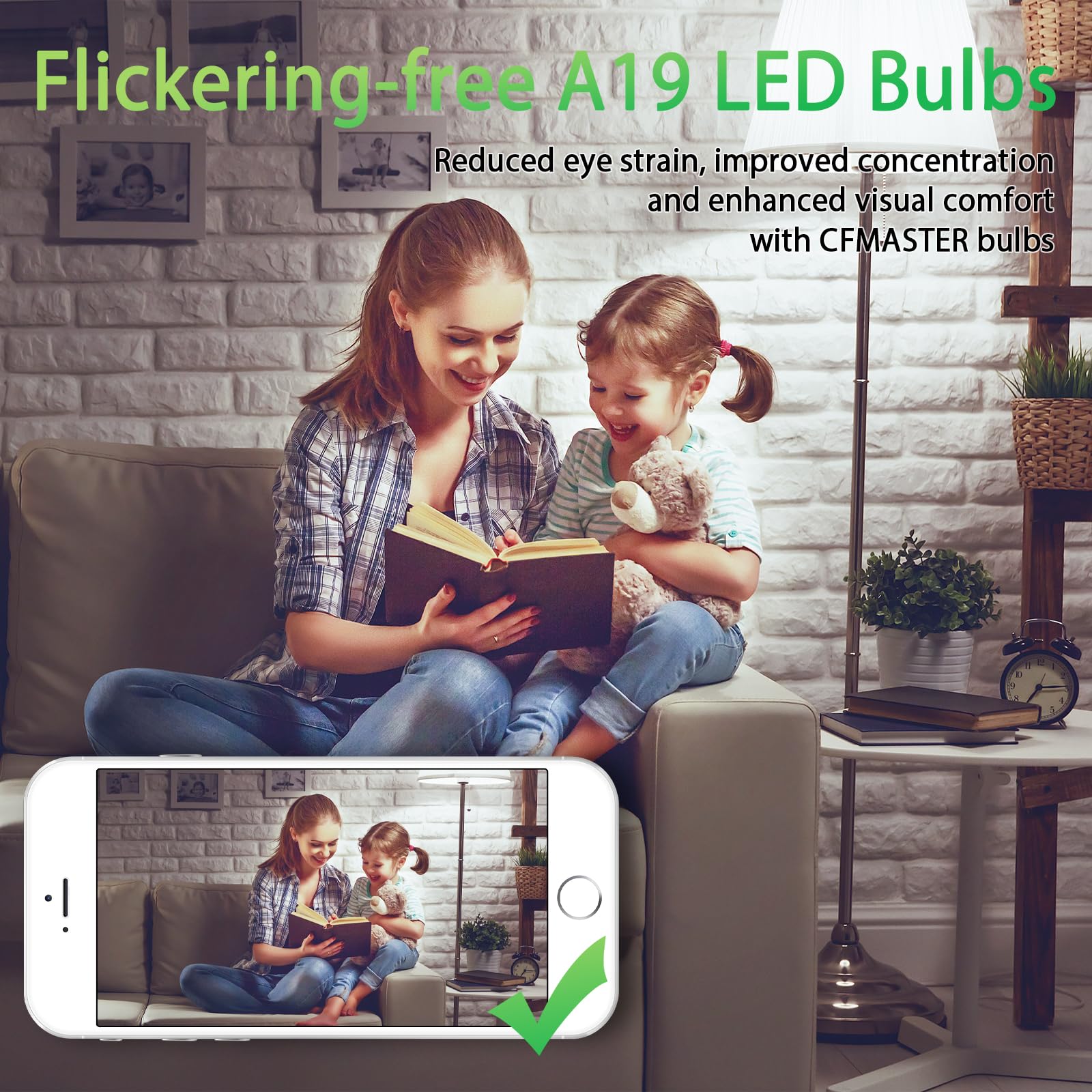 Jiangsiling A19 Led Light Bulb, 100W Equivalent Light Bulbs, 15W 2700K Warm White, 1500 Lumens, Non-Dimmable Led Bulb, E26 Stand