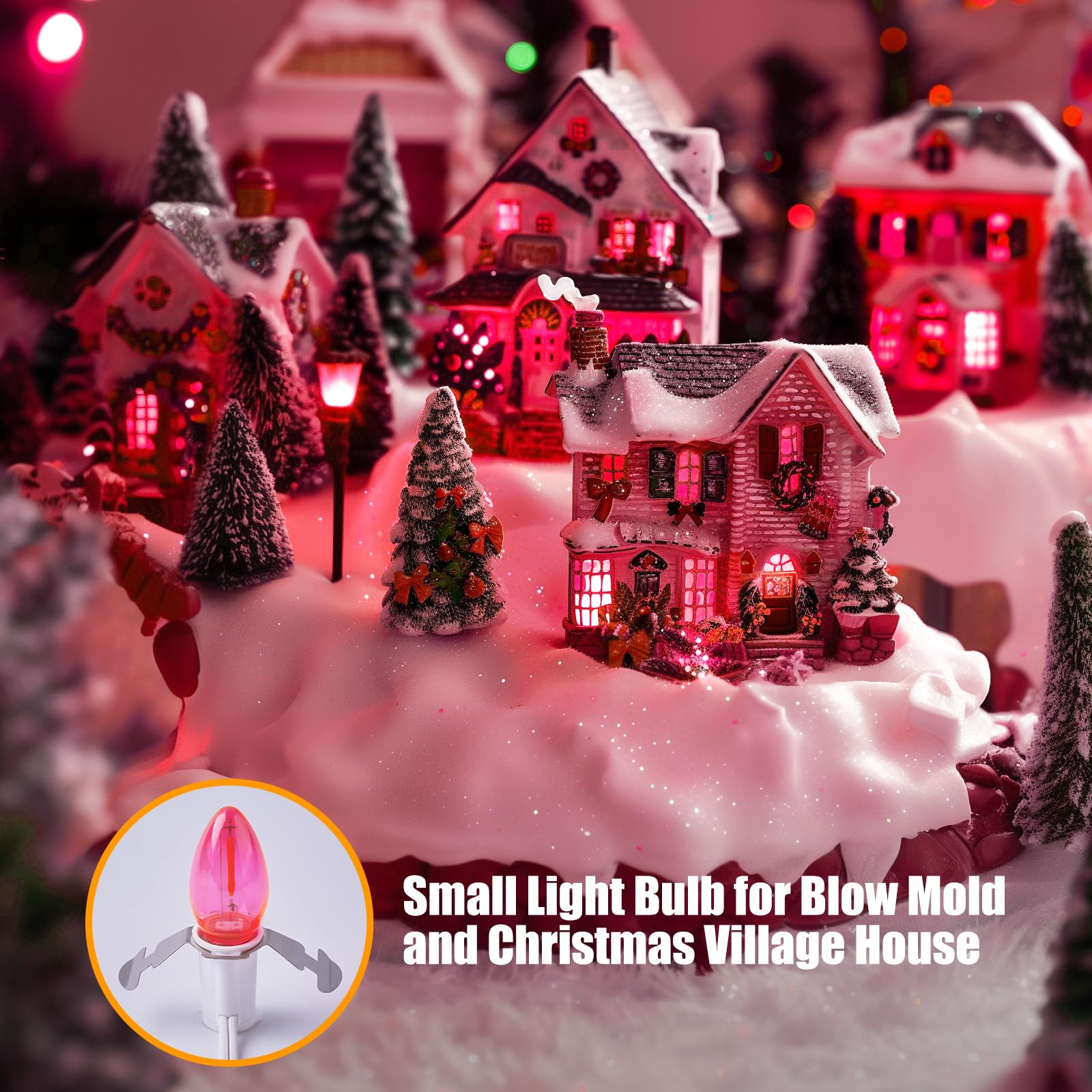 Accessory Cord With One Led Light Bulb - 6Ft Cord With On/Off Switch For Valentine'S Day Pumpkin, Diy Craft Projects, Paper Lantern Valentine'S Day Decoration, Village House, 2 Pack, Pink