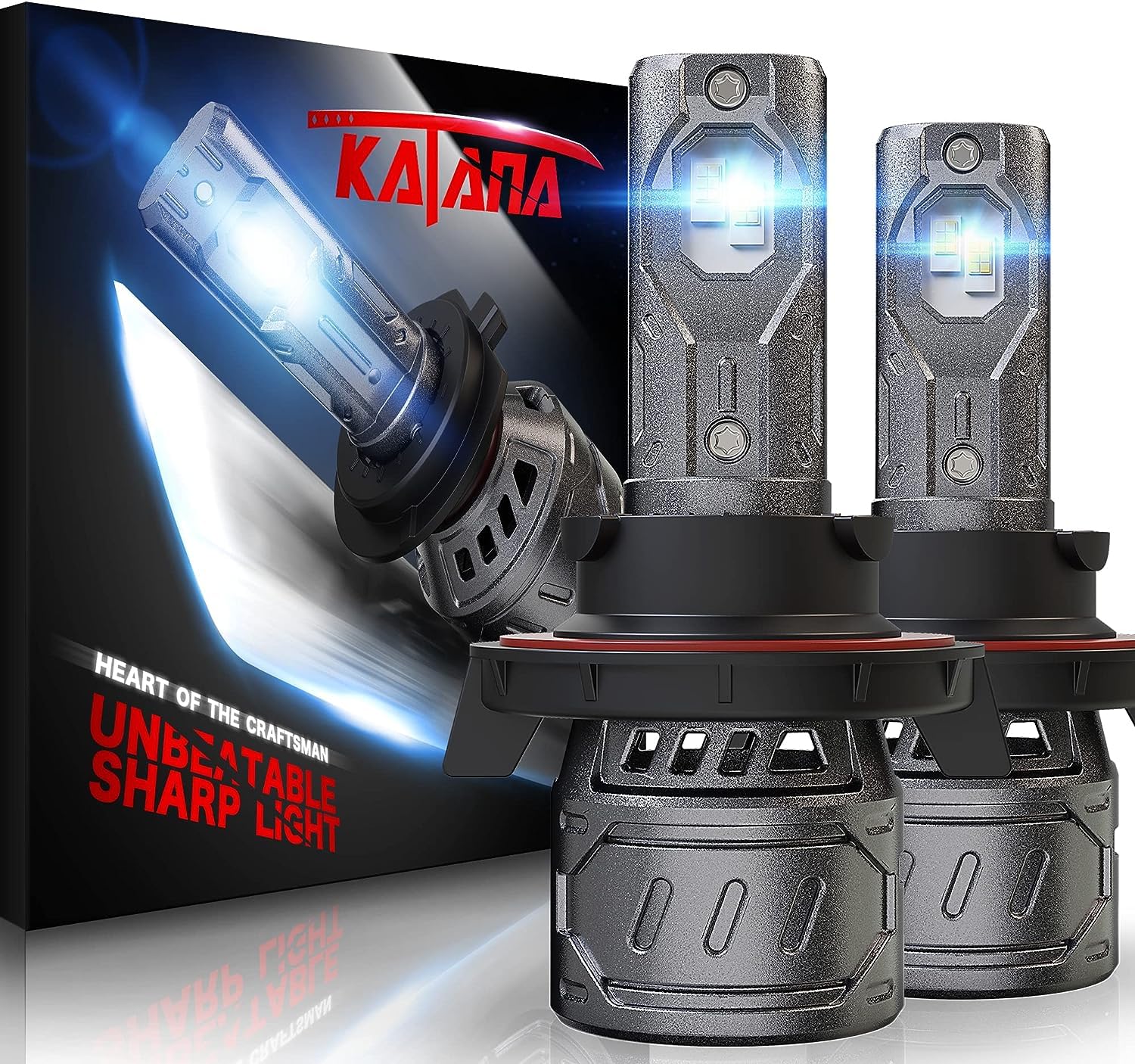 Katana H13 Light Bulb, 70W 6500K Super Bright, Mini Size, Plug and Play, Model 9008