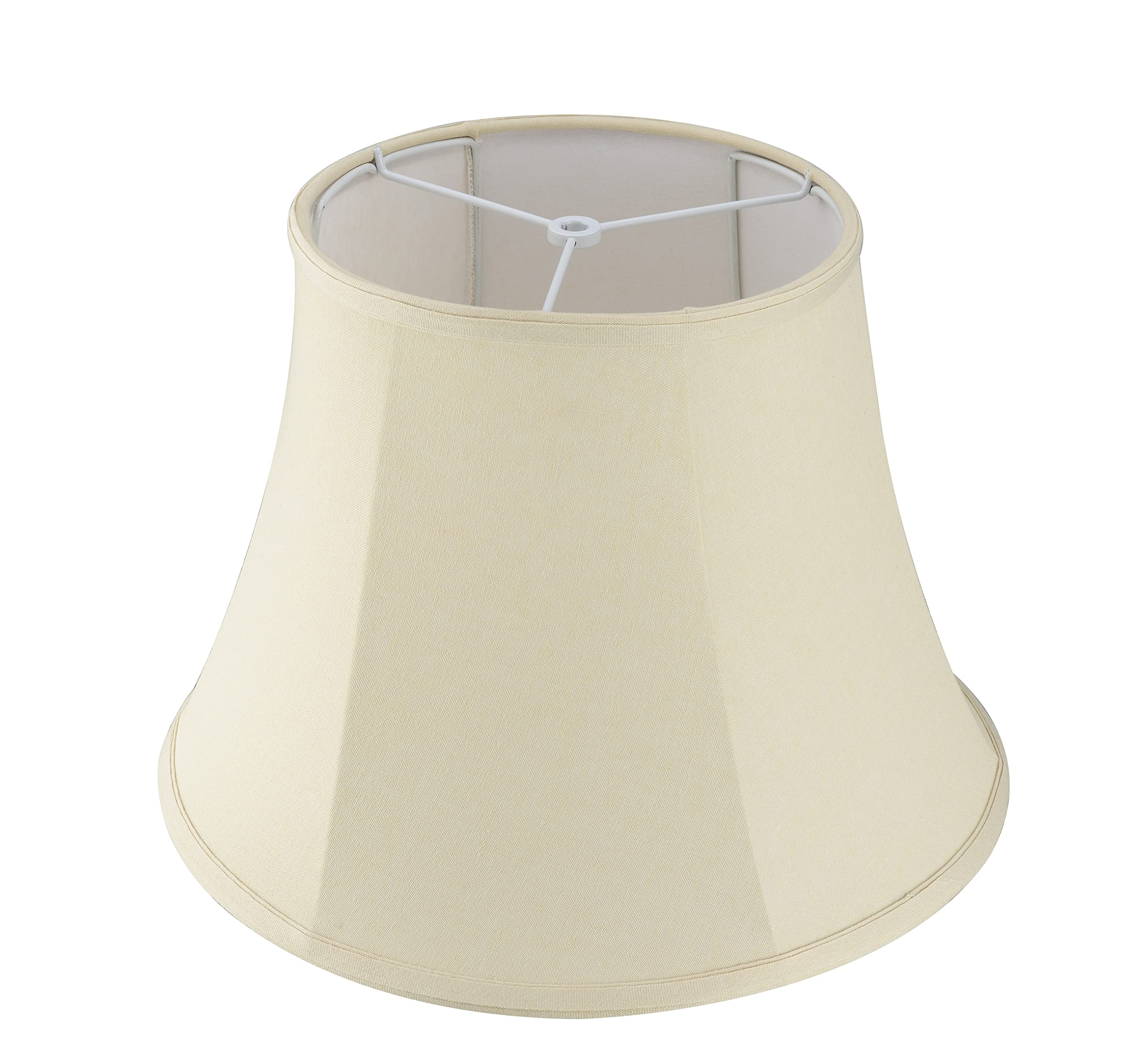 Aspen Creative 38005, Handsewn Natural Kd Spider Shade, 9&quot; Top X 15&quot; Bottom X 11&quot; Slant , White