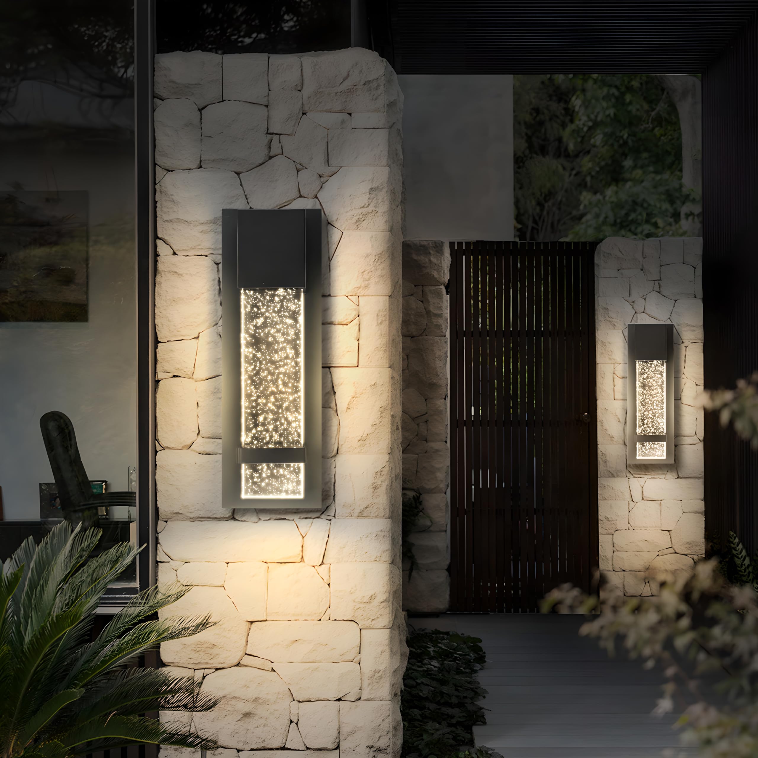 ASD LED 13 Bubble Glass Wall Light Fixture, Outdoor & Indoor Seeded Sconce | 3CCT, Waterproof, Dimmable, ETL Listed | 12W 500LM 
