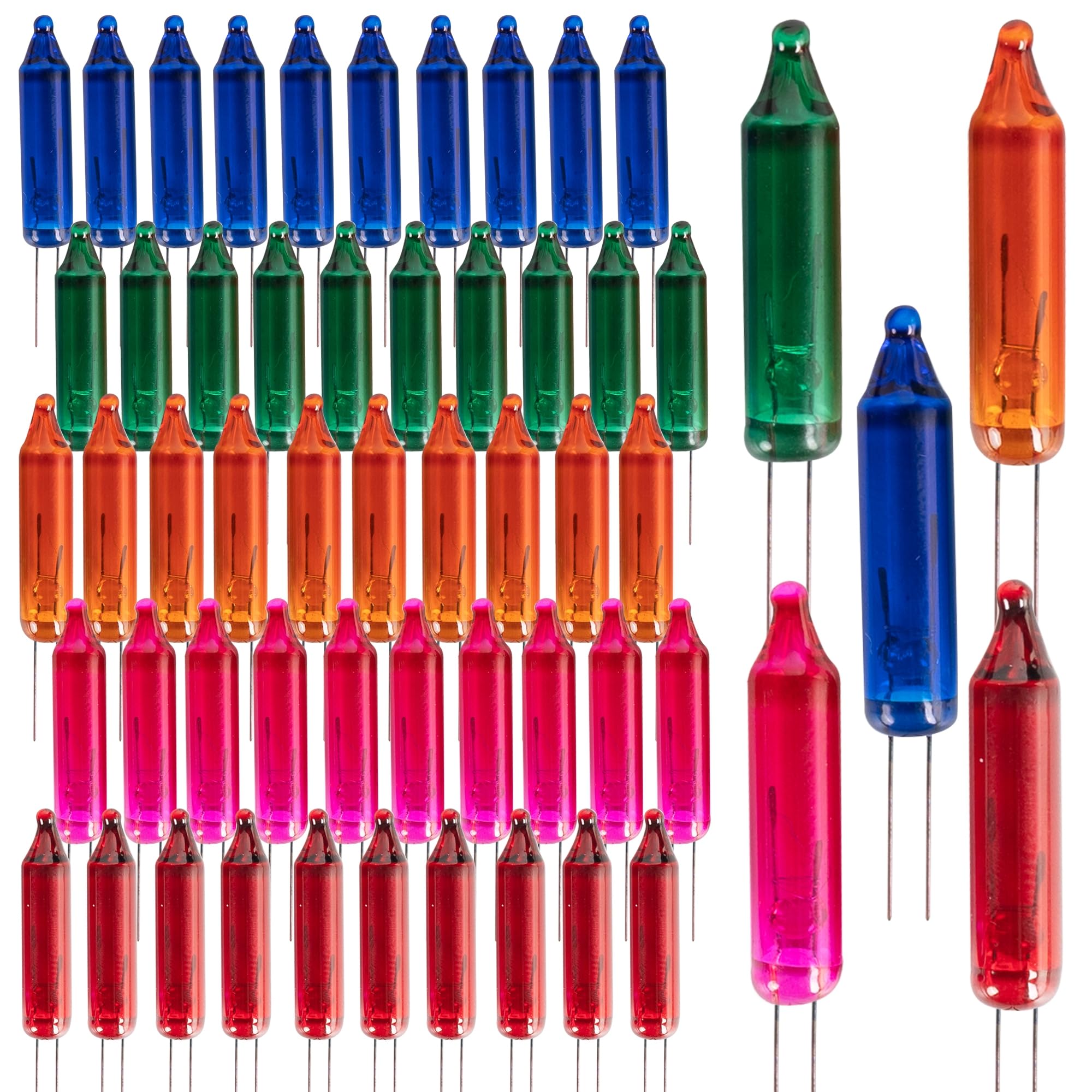 Dazzle Bright Replacement Mini Light Bulbs, Multi-Colored, 2.5V, 170mA, 0.42W, Indoor/Outdoor Christmas Decor, 200 Pcs