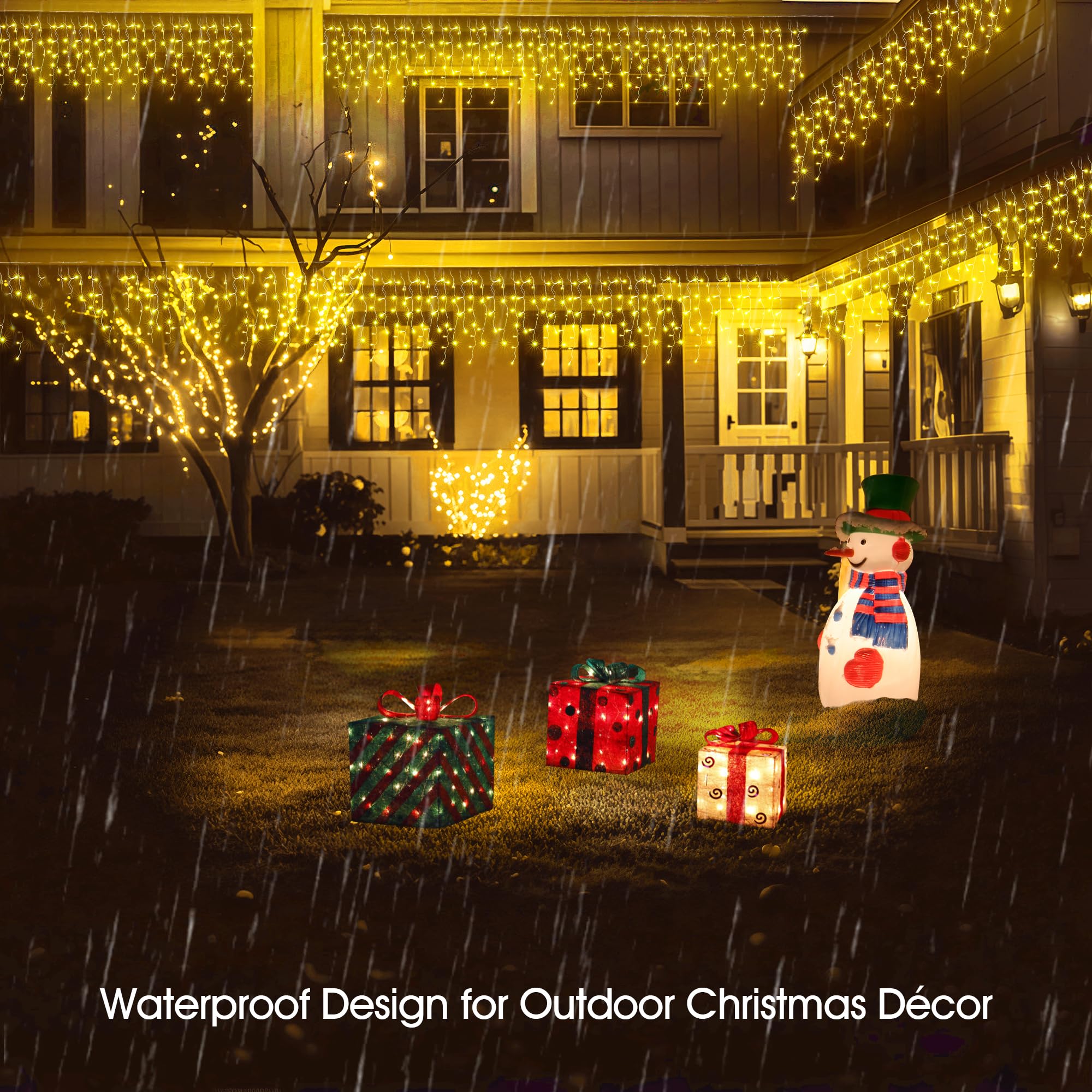 Wbao Christmas Lights Outdoor, 432 Led 33Ft Icicle Lights With 81 Drops, Remote Control, 3 Timer Settings, 8 Modes, Waterproof,