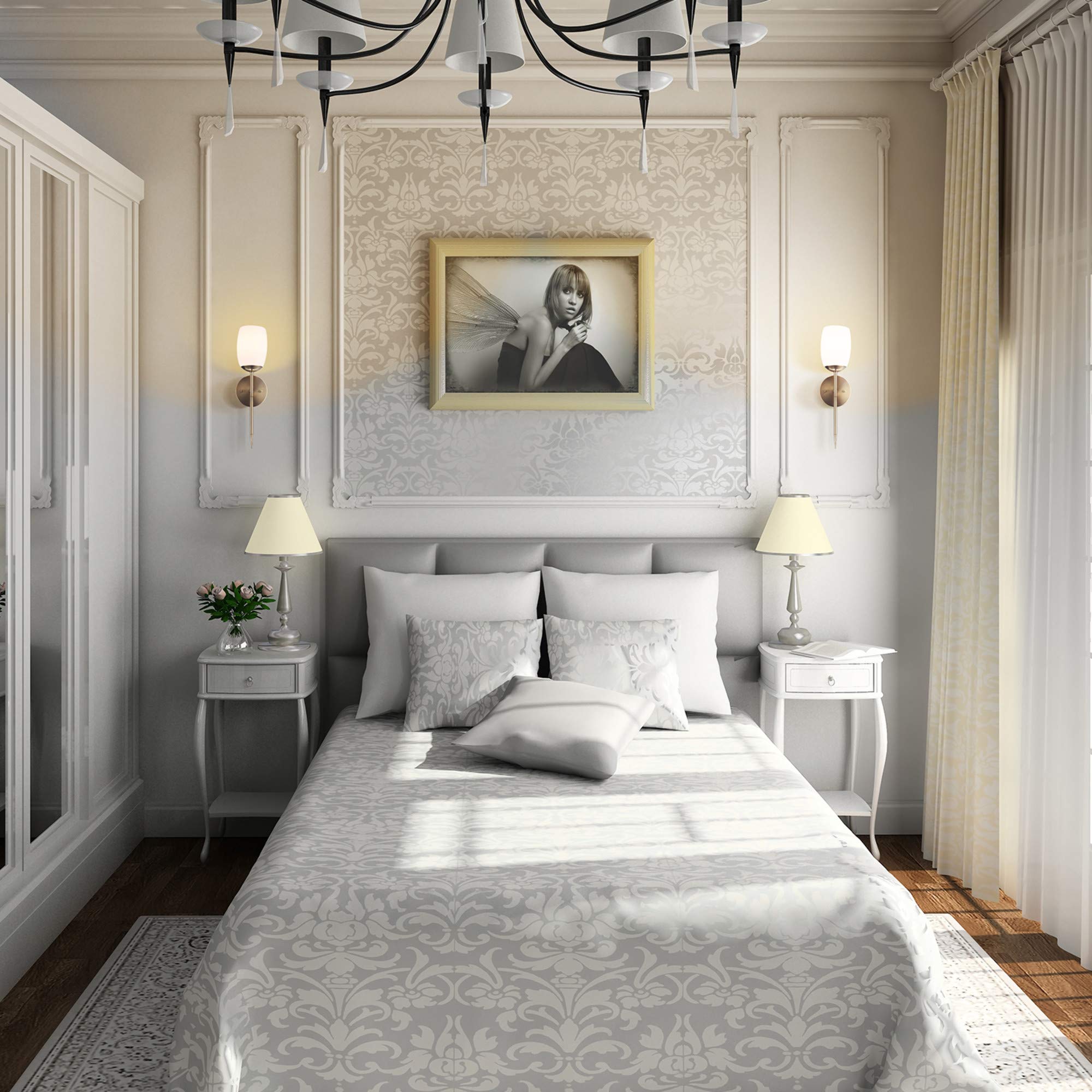 Globe Electric 51635 Wall Sconce, 1-Light, Soft Matte Brass, Opal Glass Shade, Plug-in/Hardwire, Ideal for Bedroom, Kitchen, Living Room