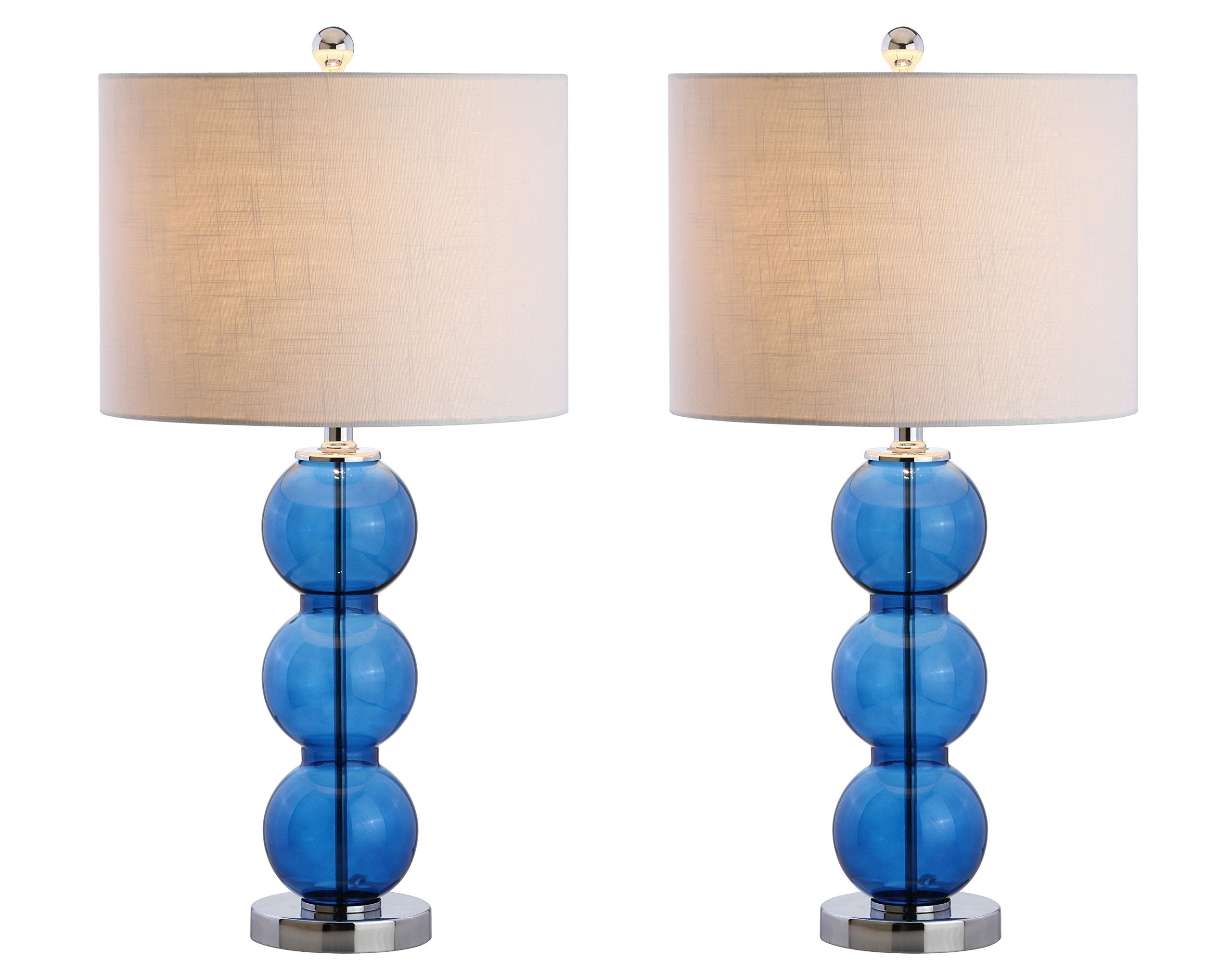 JONATHAN Y JYL1070E-SET2 Set of 2 Table Lamps Bella 27'' Glass Triple-Sphere LED Table Lamp Contemporary Bedside Desk Nightstand