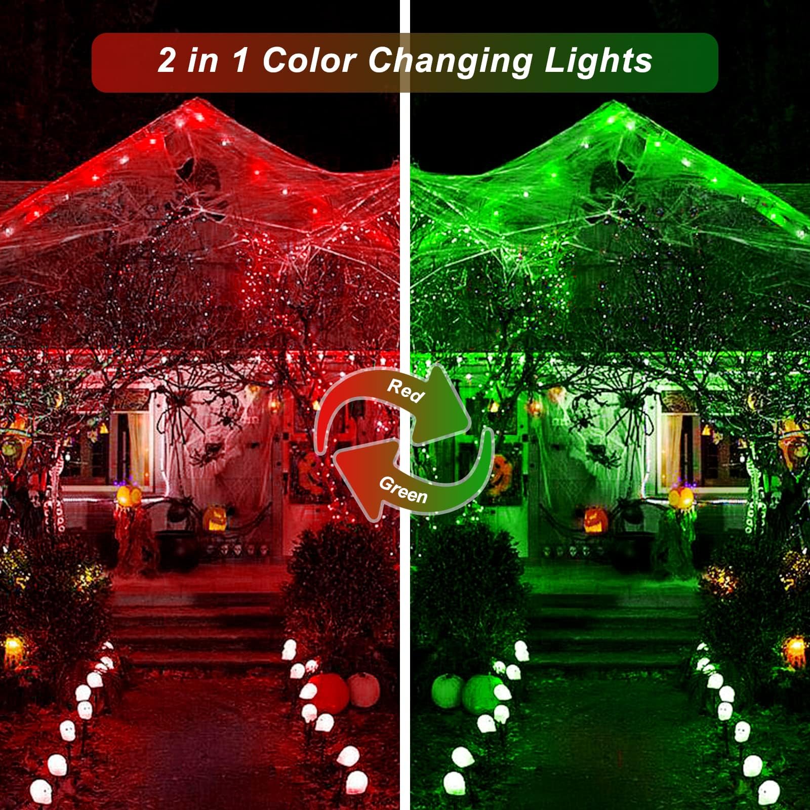 Jmexsuss 33Ft 100 Led Red Green Christmas Lights Indoor Outdoor  2 Pack Color Changing Christmas Lights Plug In  Connectable Waterproof Christmas Tree Light For Xmas Bedroom Party Decorations