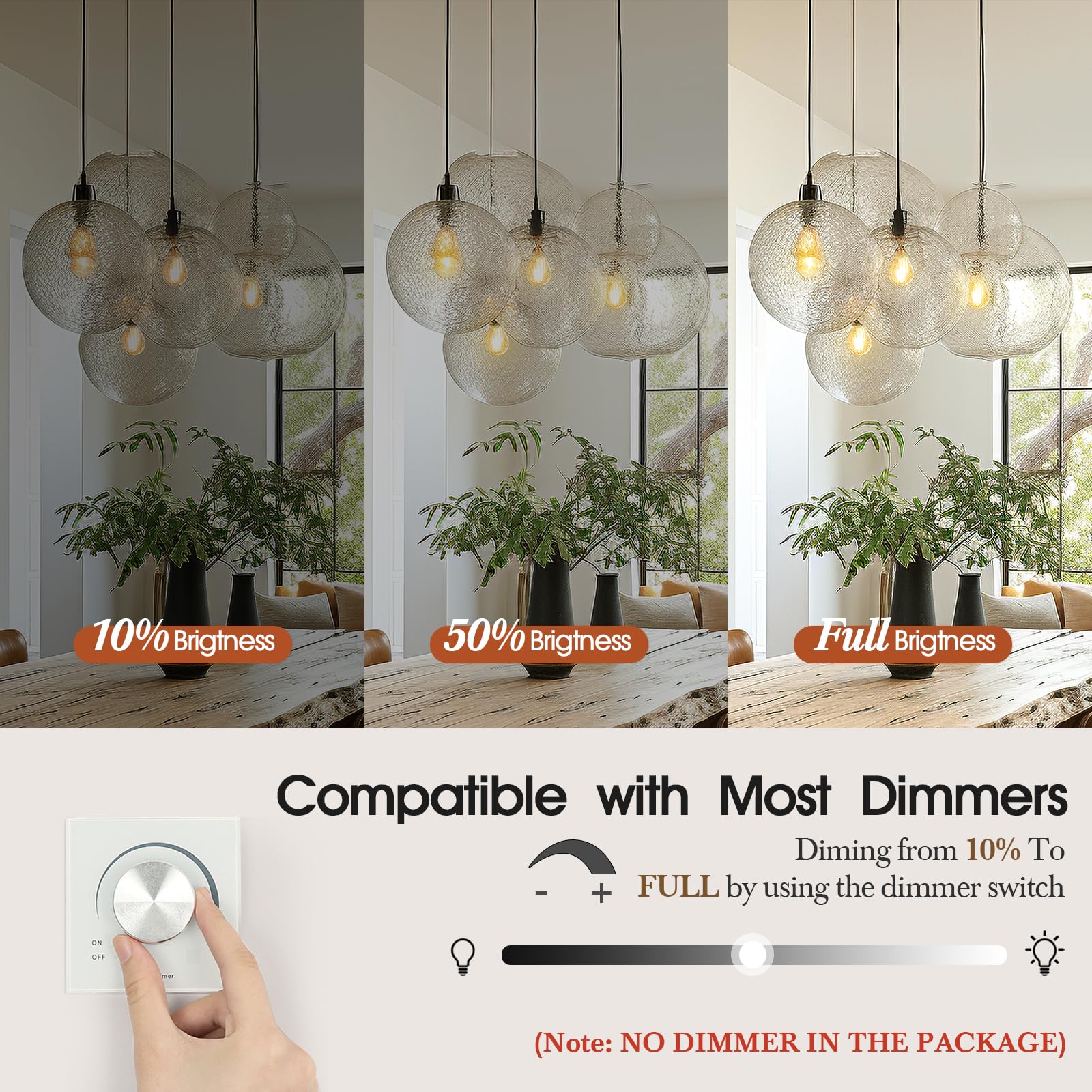 Dimmable Led Light Bulbs 60W Equivalent, 2700K Warm Soft White Light Led Bulbs 6W, A19 Led Bulb 60W Clear Glass Antique Filament