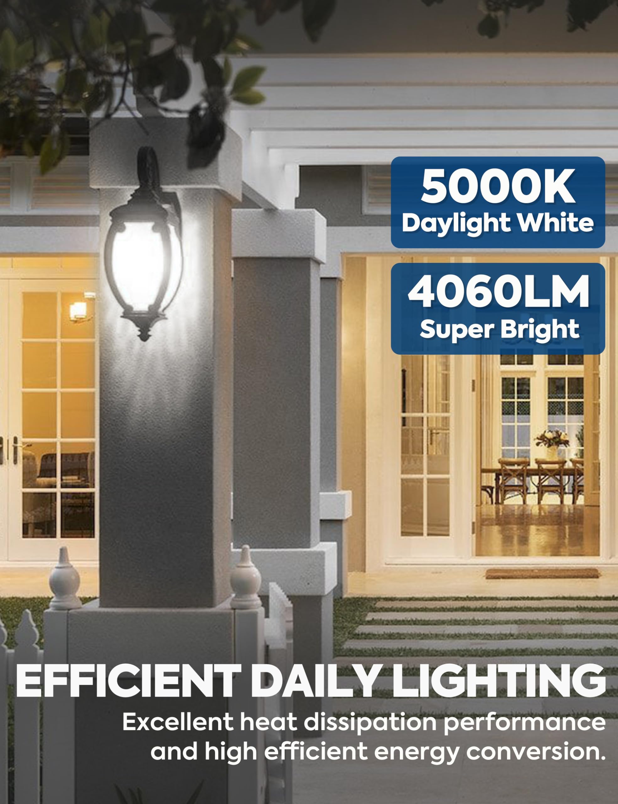 Nouscan 300W Equivalent LED Light Bulb, 4060LM Super Bright, Daylight 5000K, E26 Base, Energy Saving, Non-Dimmable