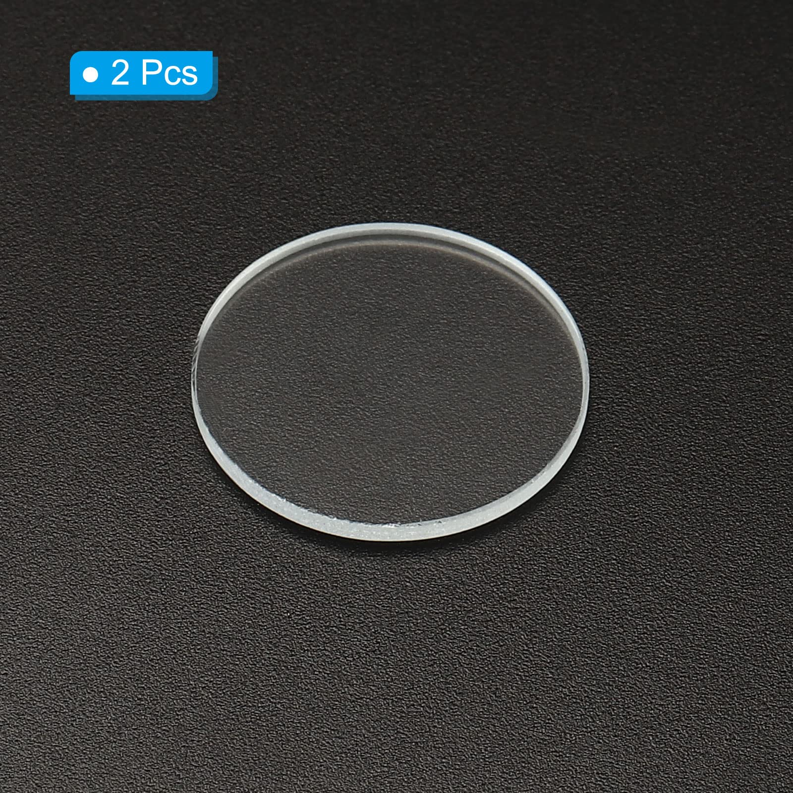 Patikil 0.83X0.06 Dia Flashlight Glass Lens, 2 Pcs Polished Edge Glass Lens For Led Light Source Lens Handheld Flashlight Replac