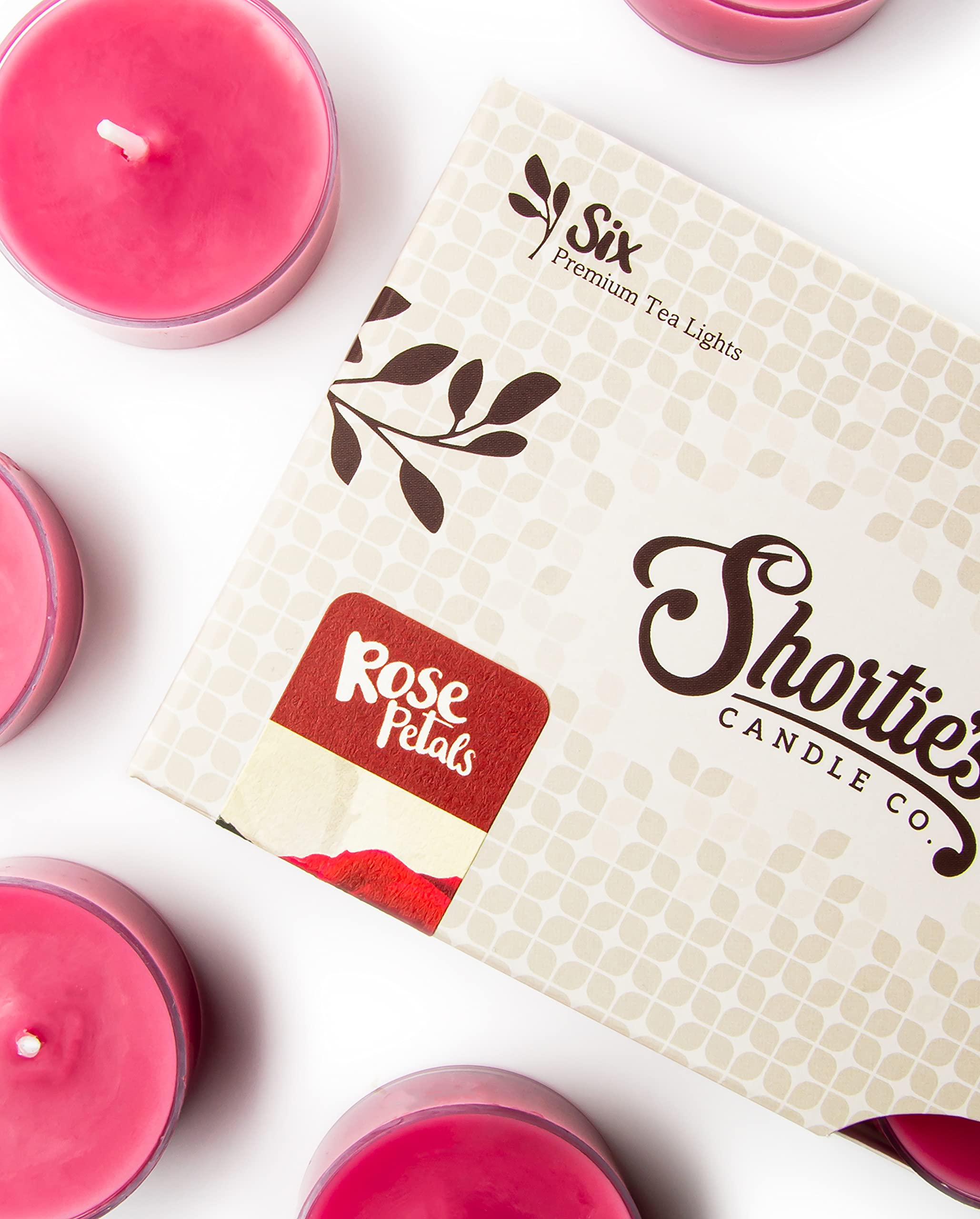 Shortie's Candle Company Floral Tealight Candles 3 Pack - Highly Scented Rose, Jasmine, Gardenia - Paraffin Wax, Pink/Purple/Yellow