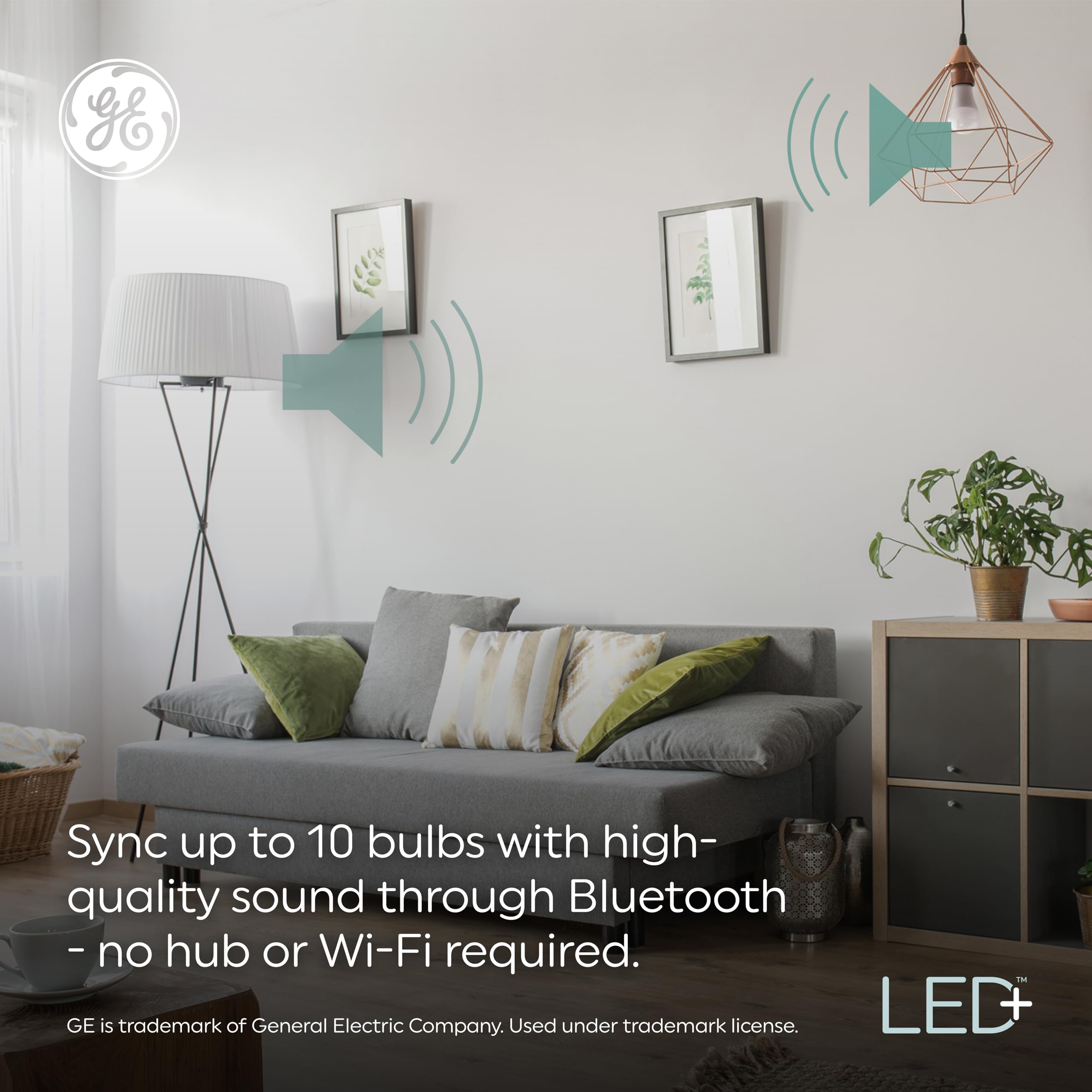 GE LED+ Speaker Soft White A21 Bulb - 1-Pack, Durable ABS Material, Model 93100352