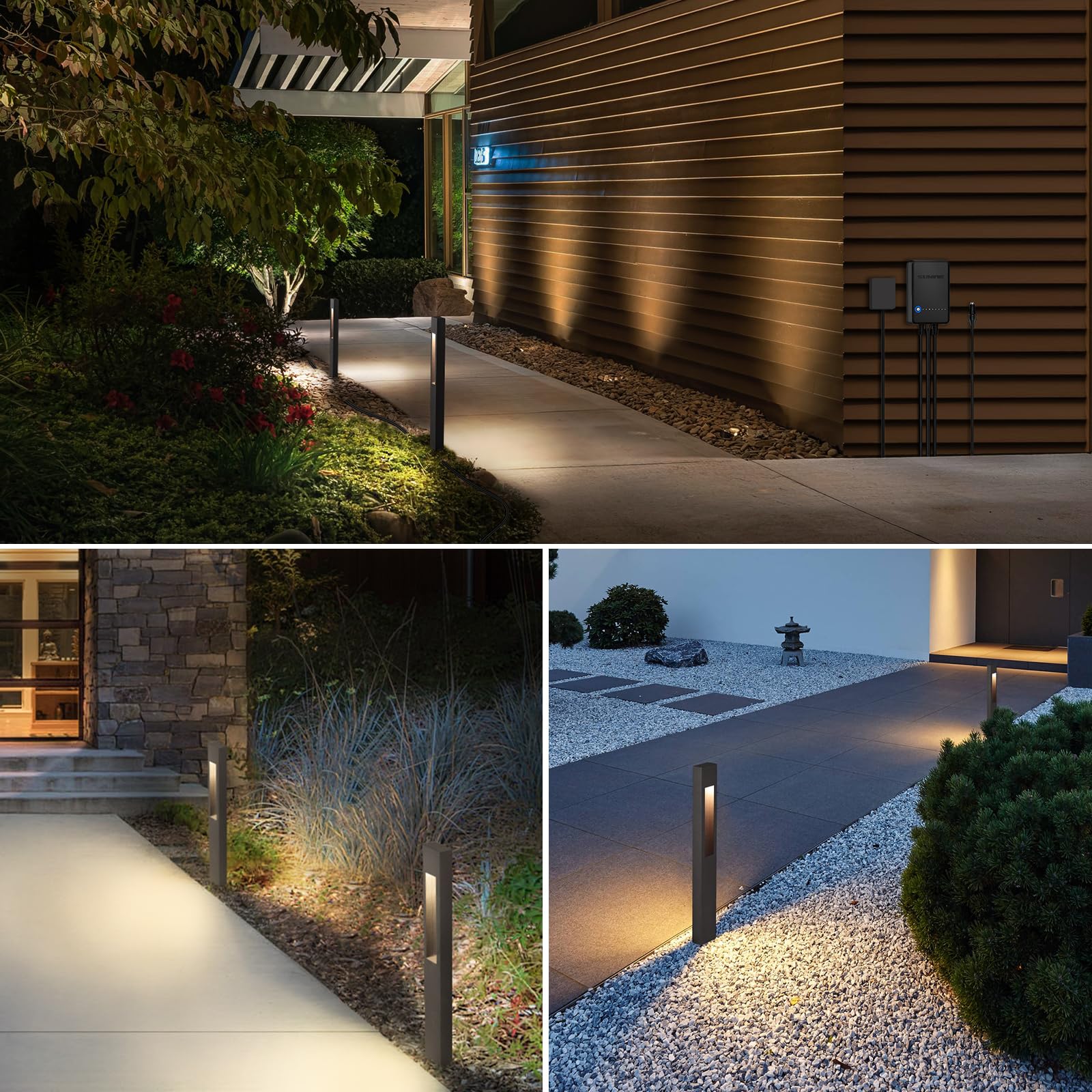 Sunvie All-In-One Led Low Voltage Landscape Lighting Kit, 8-Pack Pathway Lights With Transformer And 100Ft 16/2 Awg Wire, 3000K