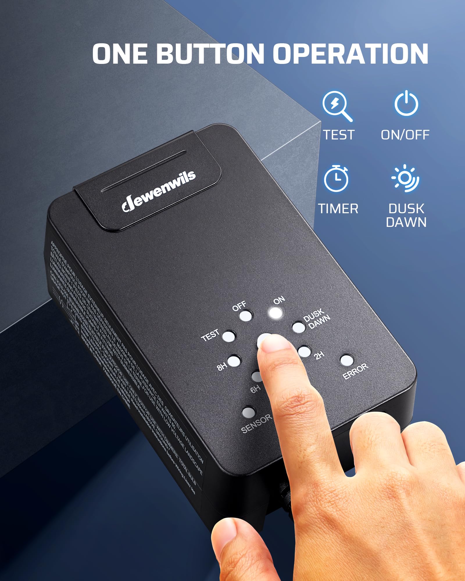 Dewenwils 60W Low Voltage Transformer, 120V Ac To 12V Dc, Dusk To Dawn Sensor & Timer, Weatherproof Low Voltage Landscape Transf