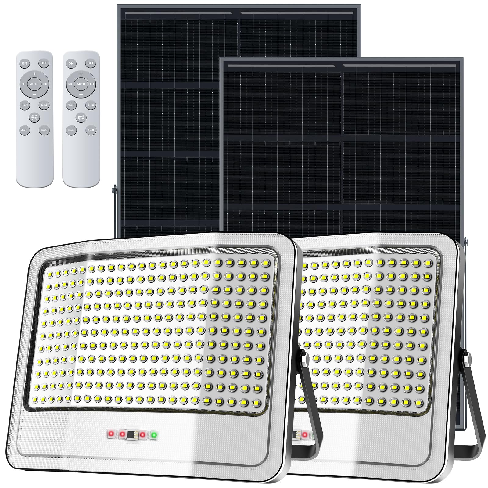 AKOFUN 3000W Solar Flood Lights Outdoor Dusk to Dawn, 60000LM Solar Lights Outdoor Waterproof, Solar Powered Security Lighting F