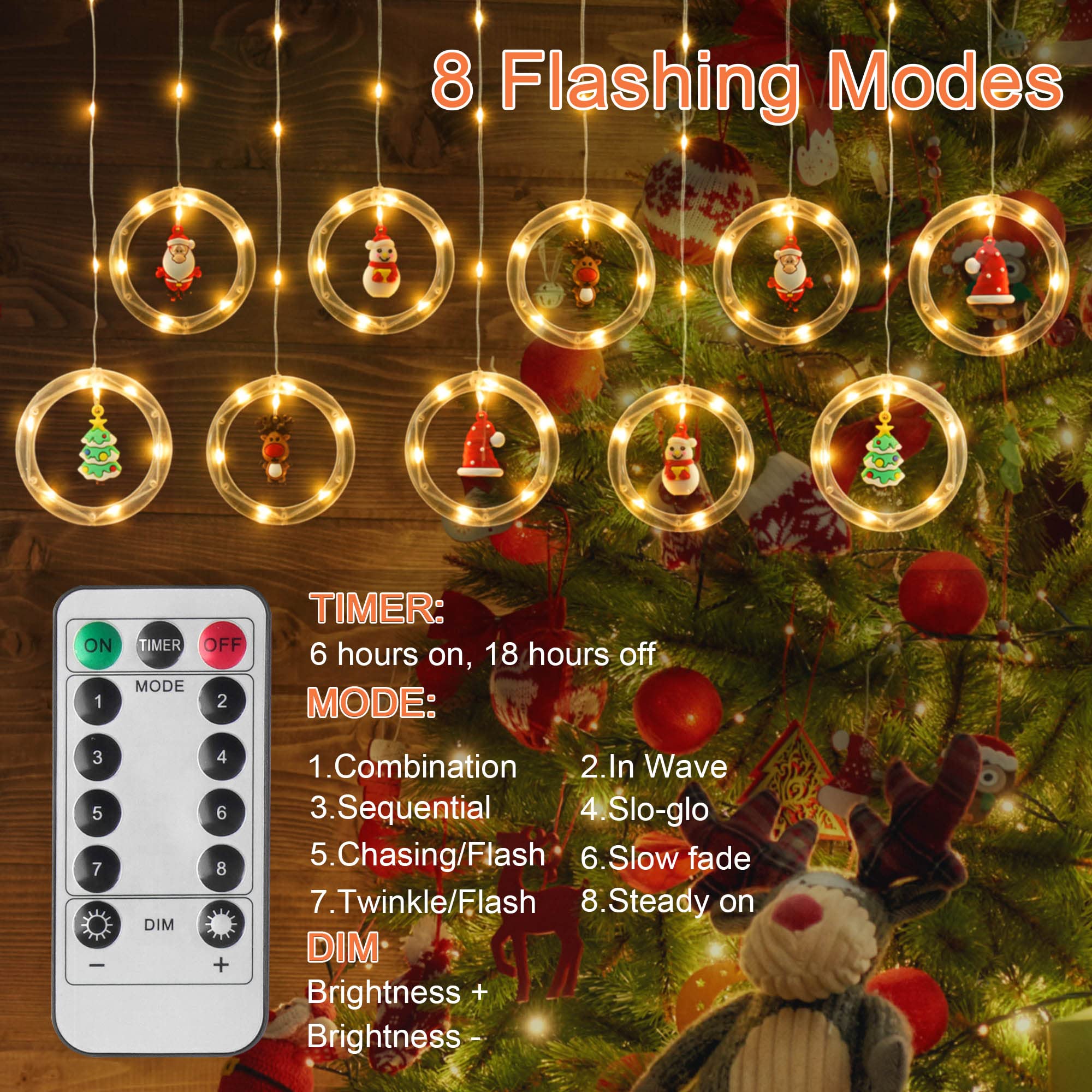 Christmas String Curtain Lights Indoor: Led Fairy Hanging Twinkle Xmas Light For Tree Window Bedroom Outdoor Decorations Usb Plug (Yellow)