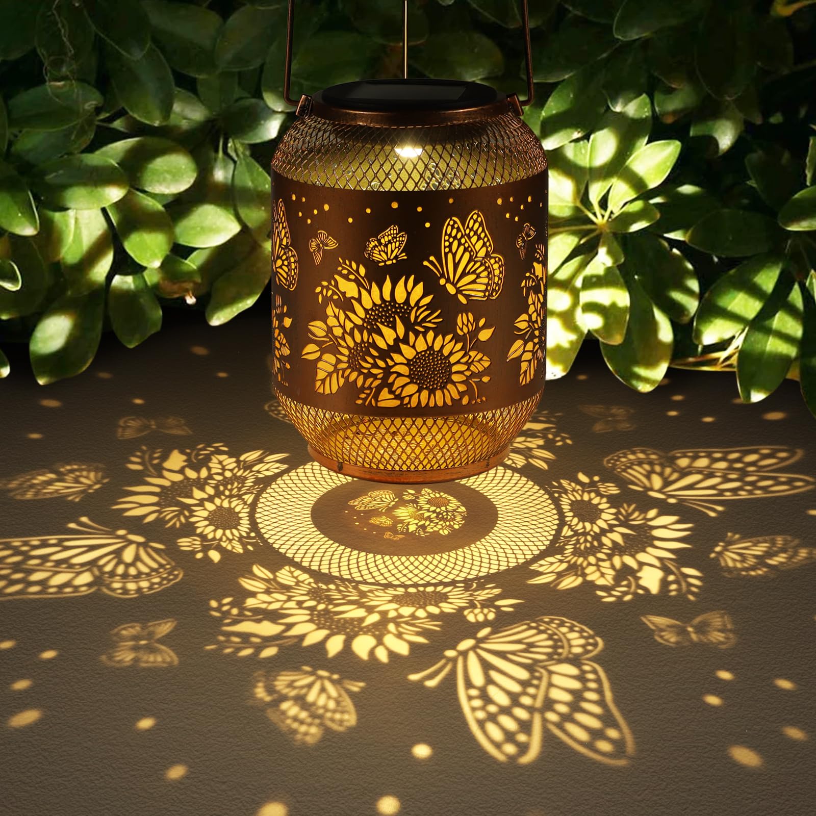 Solar Lanterns Outdoor Waterproof Christmas Birthdays Gifts For Women Mom Grandma Butterfly Garden Decor Metal Hanging Solar Led