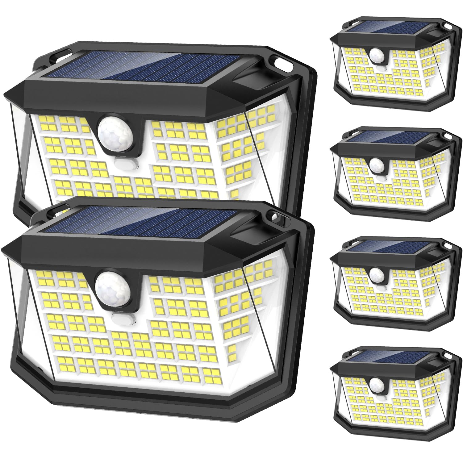 LANSOW Solar Motion Lights Outdoor 6 Pack, 188 LED/3 Modes, Motion Sensor Outdoor Lights, IP65 Waterproof 270? Lighting, Solar P
