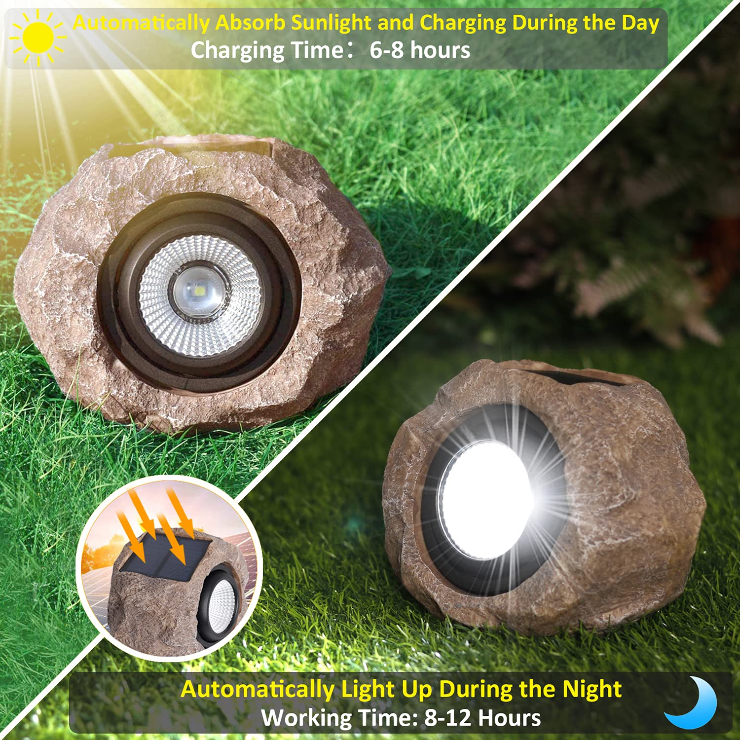 Dgscak Solar Powered Outdoor Lights - 2 Pack Super Bright Ip65 Waterproof Garden Spot Lights