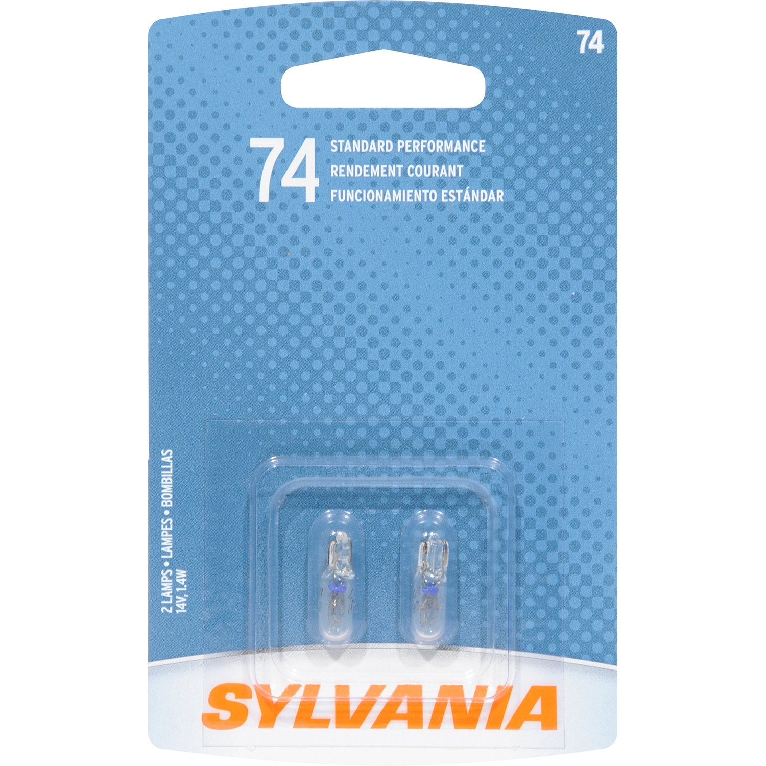 SYLVANIA 74 Basic Miniature Bulb, (Contains 2 Bulbs)