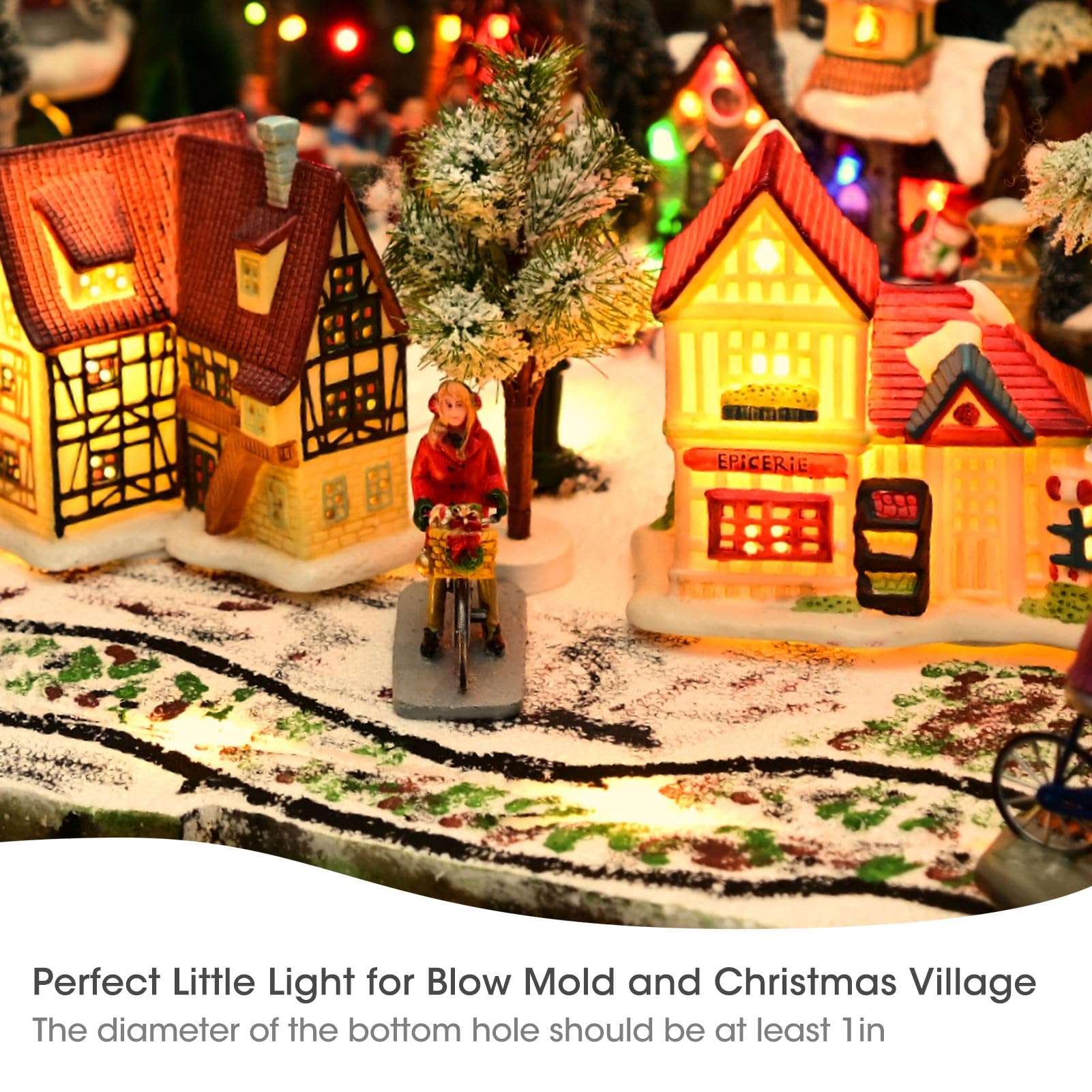 Meconard Accessory Cord With C7 Led Light Bulb, 6Ft Cord With On/Off Switch For Christmas Village House, Halloween Pumpkin, Blow Mold, Night Lights, Holiday Ceramic Trees, Craft Projects, 2 Pack