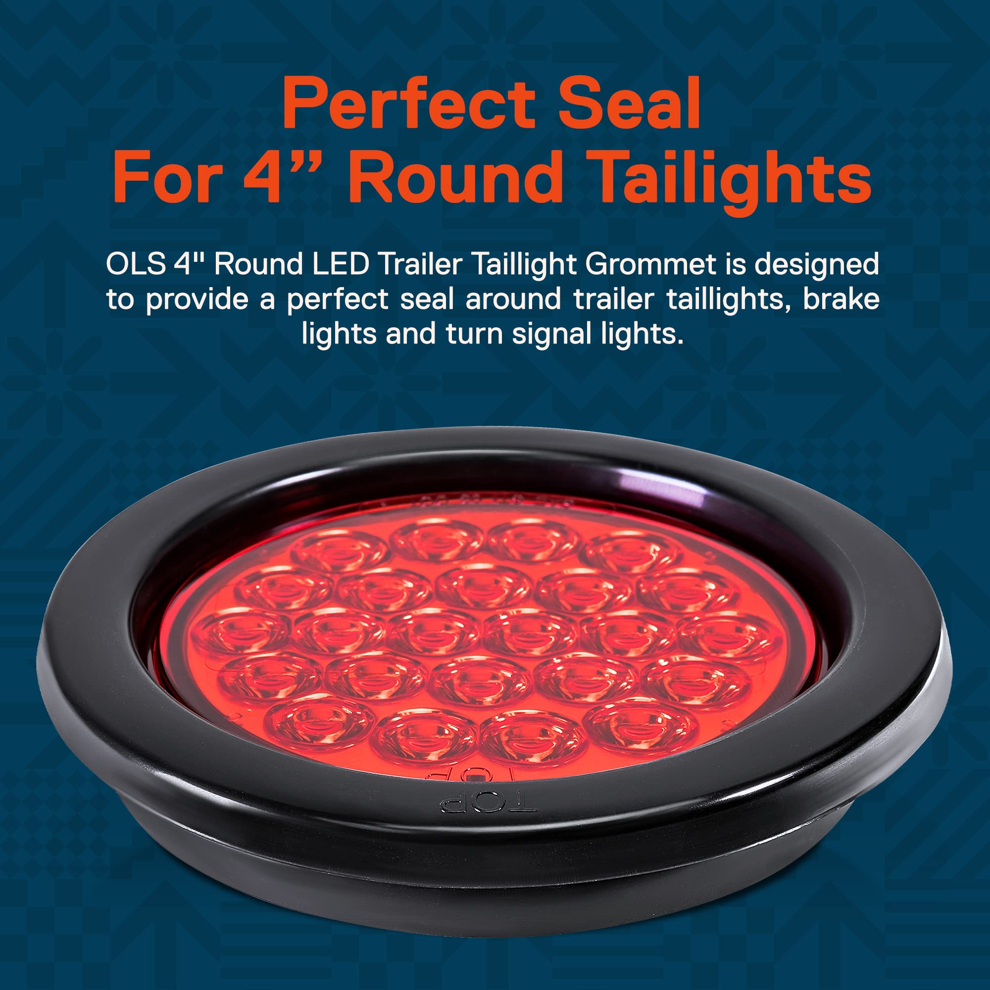 Online Led Store True Mods Black Rubber Grommet For Universal 4&quot; Round Taillights [Easy Installation] [Durable Rubber] For Trailers Rv & Trucks