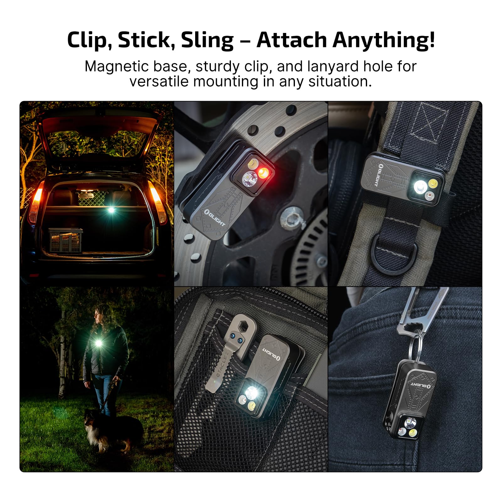 Olight Oclip Pro Edc Flashlight Clip-On Light  Rechargeable 500 Lumens With Three Lighting Solutions Type-C Charging  Magnetic Flash Lights For Outdoor Or Indoor Use(Phantom Squadron)