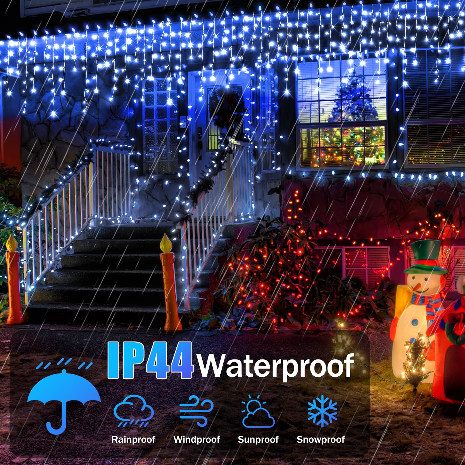 Jeayydsi 164Ft Christmas Lights Outdoor Decorations 1512Led Fairy String Light 12 Lighting Modes With Timer Memory Waterproof Christmas Light For Yard Roof Party Holiday Wedding Garden Decor