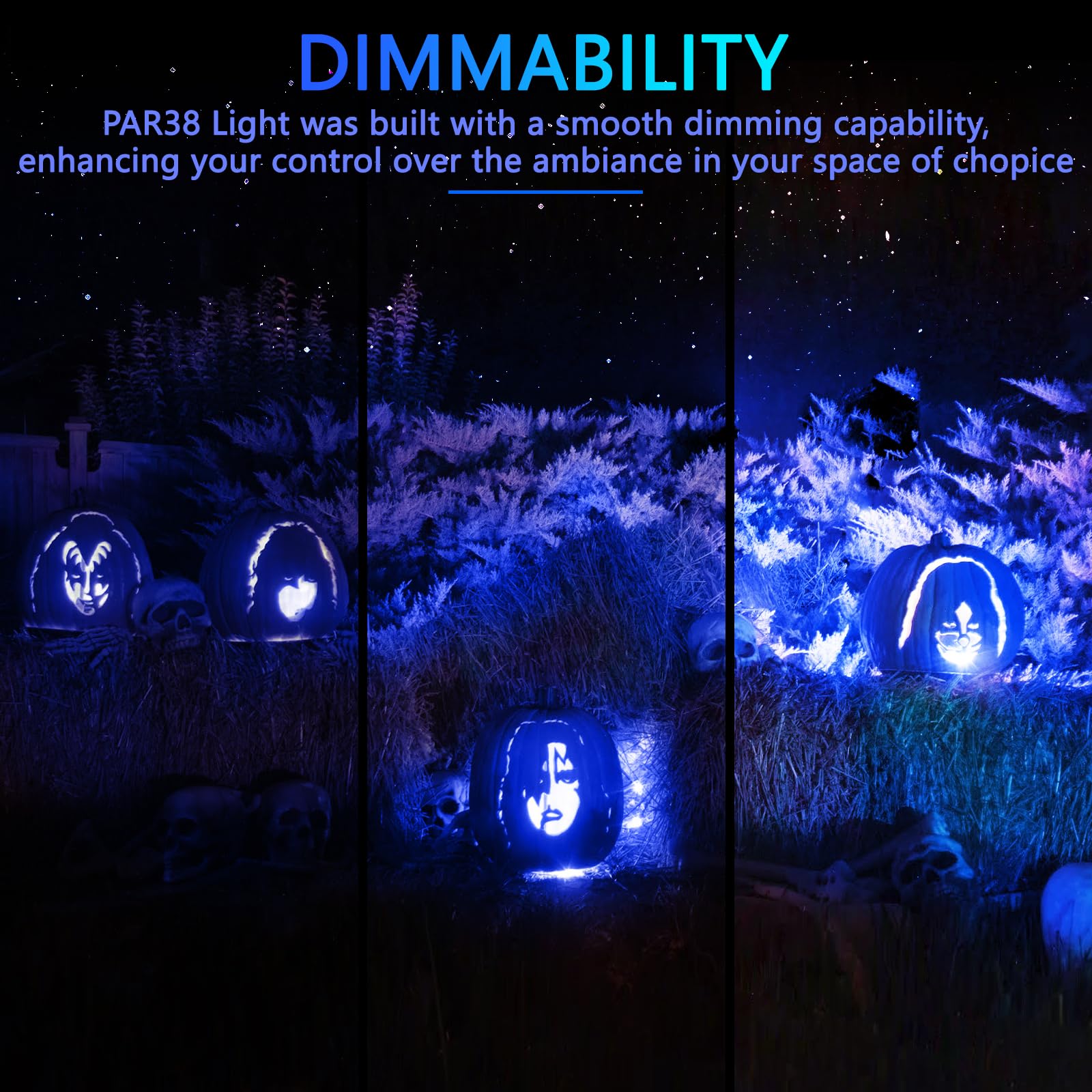 Gonhom PAR38 Dimmable LED Flood Light Bulbs, 20W (200W Equivalent), 4 Pack, Blue, E26 Base for Outdoor & Holiday Lighting