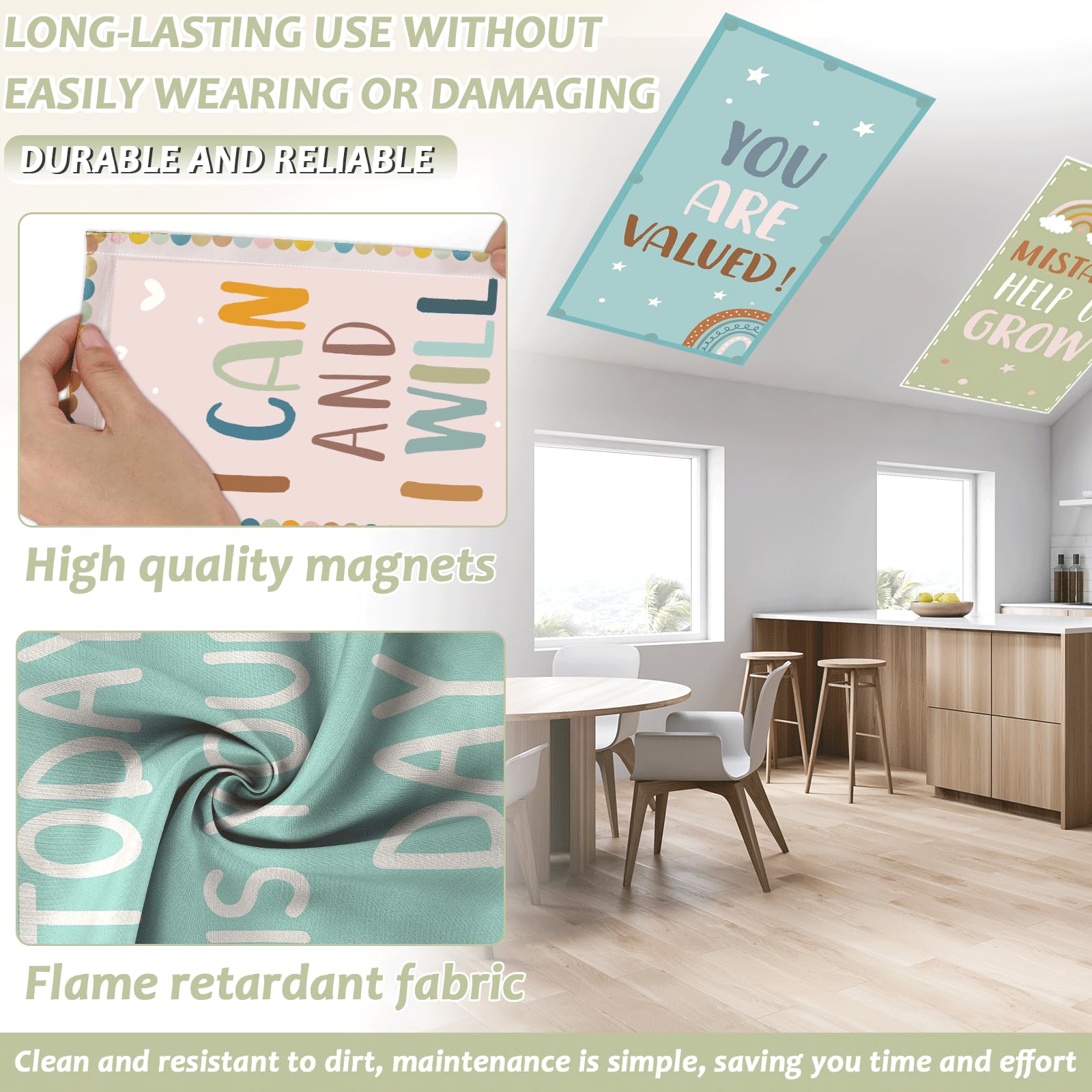 Wiooffen Fluorescent Light Covers 8 Pcs Magnetic Filters 4 x 2 Feet Boho Rainbow Model YM0839