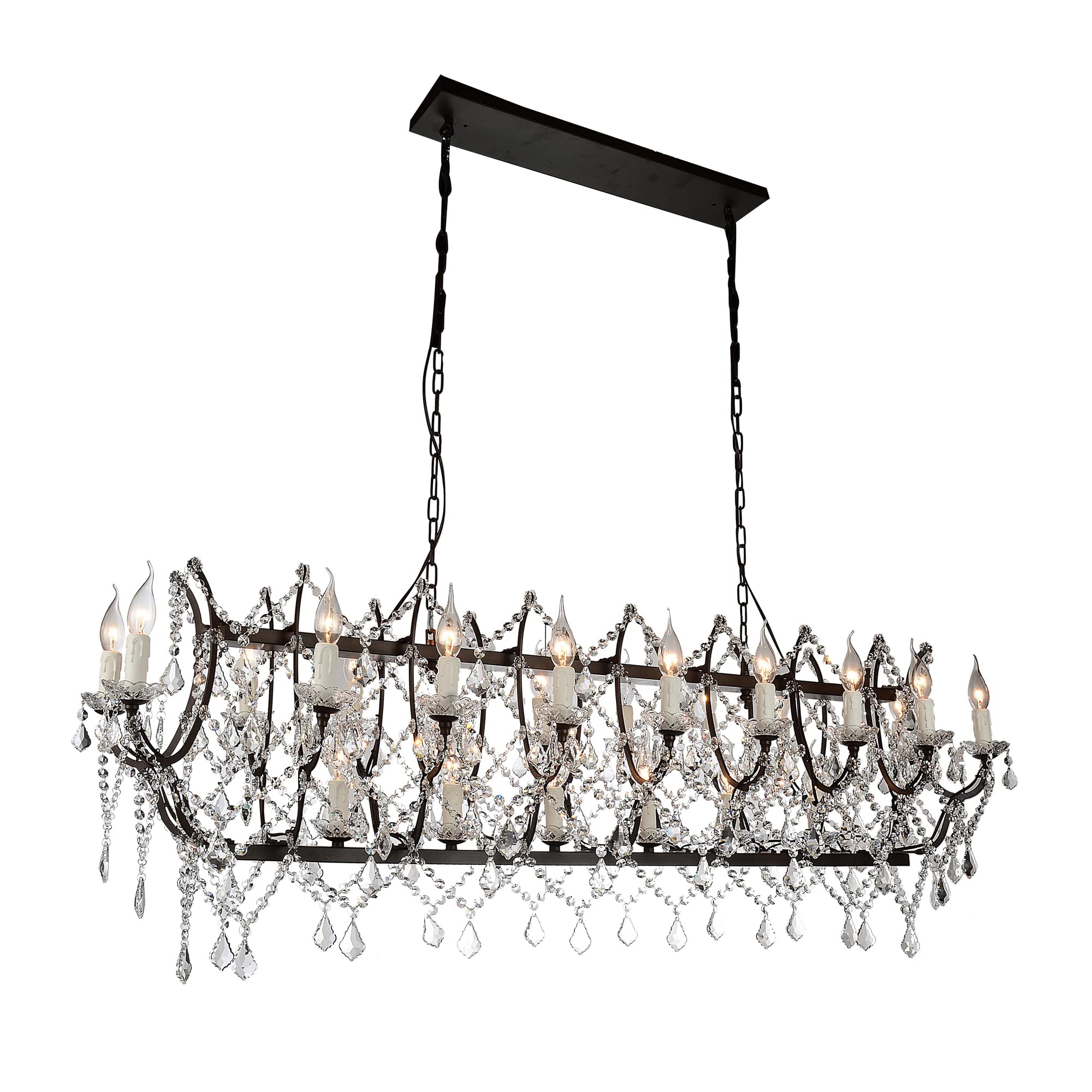 Cwi Lighting 24-Light Dark Brown Metal Chandelier - Modern Contemporary Design