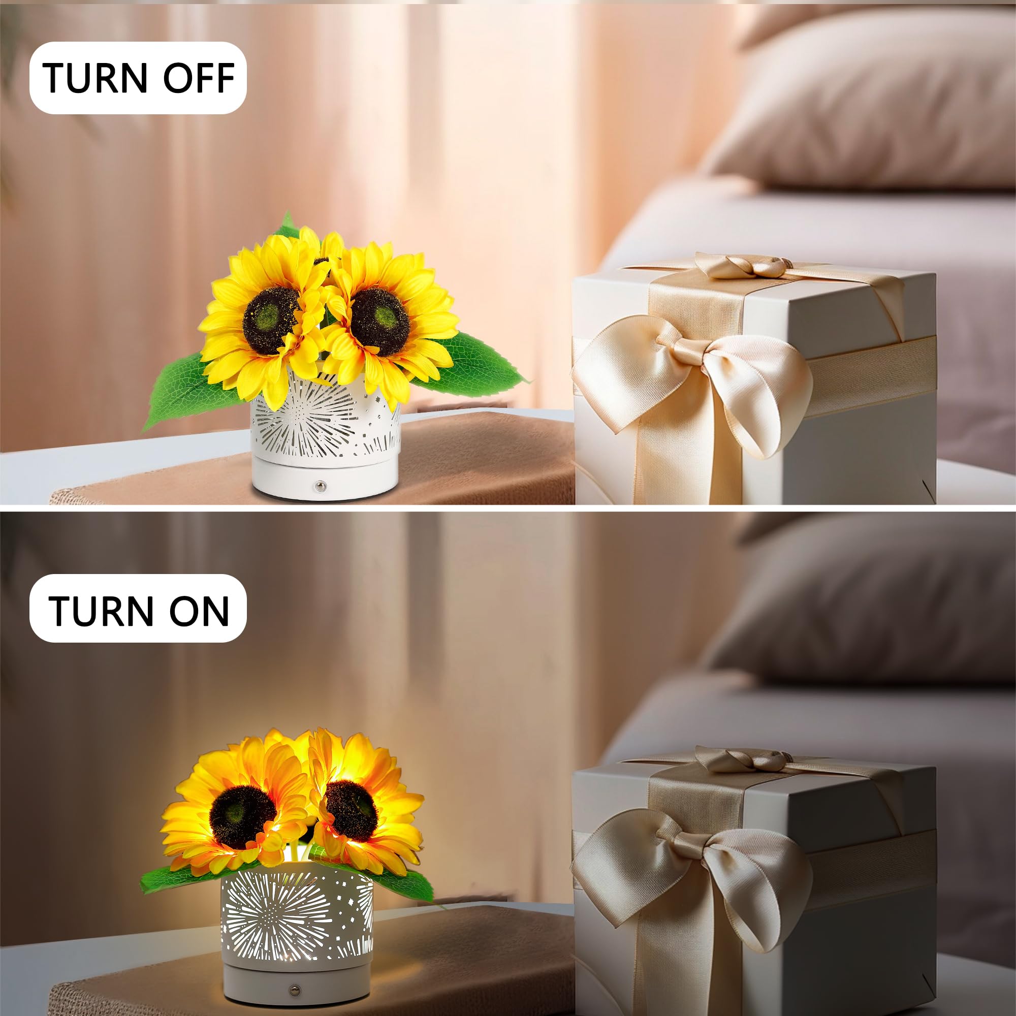 Artificial Sunflower Led Lamp Gifts For Womens Mom Grandma Aunt Wife Friends Her Mothers Day Christmas Birthday Gifts, Perfect V