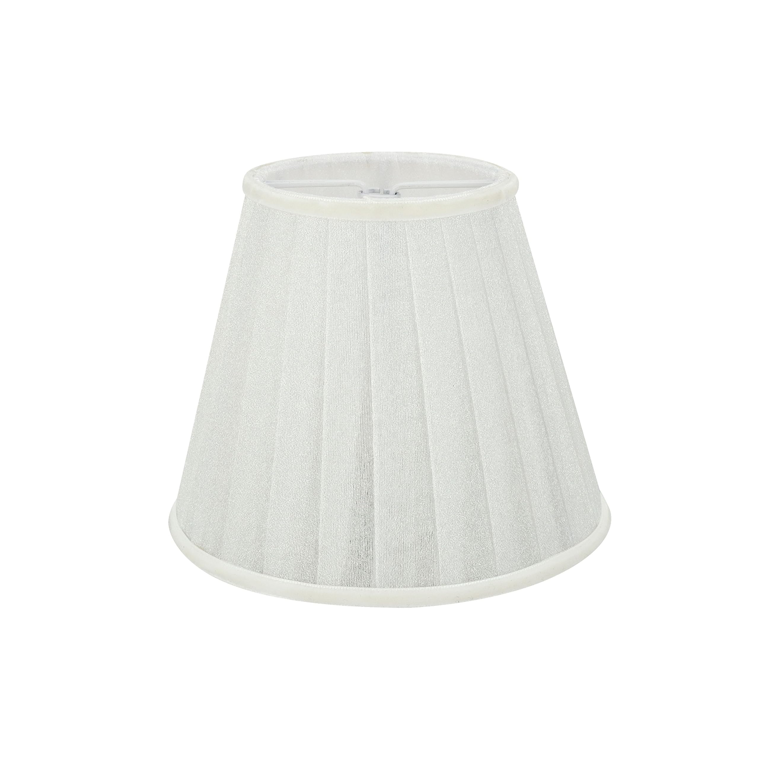 Aspen Creative 33112-6B Small Pleated Empire Shape Chandelier Clip-On Lamp Shade, White, 3'' Top X 5'' Bottom X 4-1/4'' Slant, 6