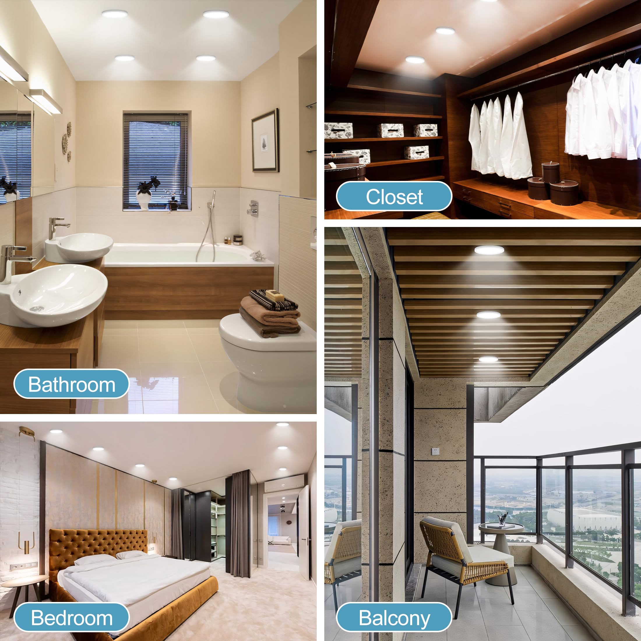 Novelux 5'' Flush Mount Ceiling Light Dimmable, 5000K White Led Ceiling Light Ultra Thin Round Ceiling Light Fixture For Bedroom