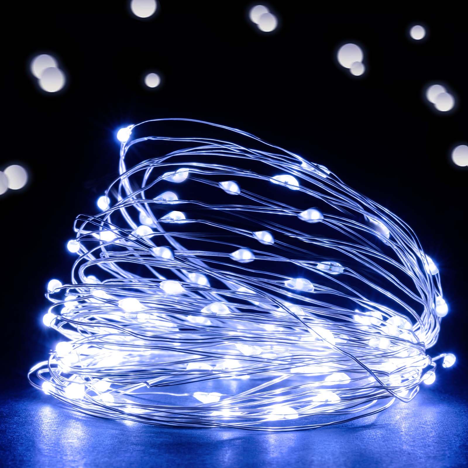 Ehome Fairy Lights, USB Operated Fairy Light Plug in 66ft 200 Led Waterproof String Lights Copper Wire Decorative String Light for Bedroom Indoor Christmas Wedding Party Patio Window (Blue)