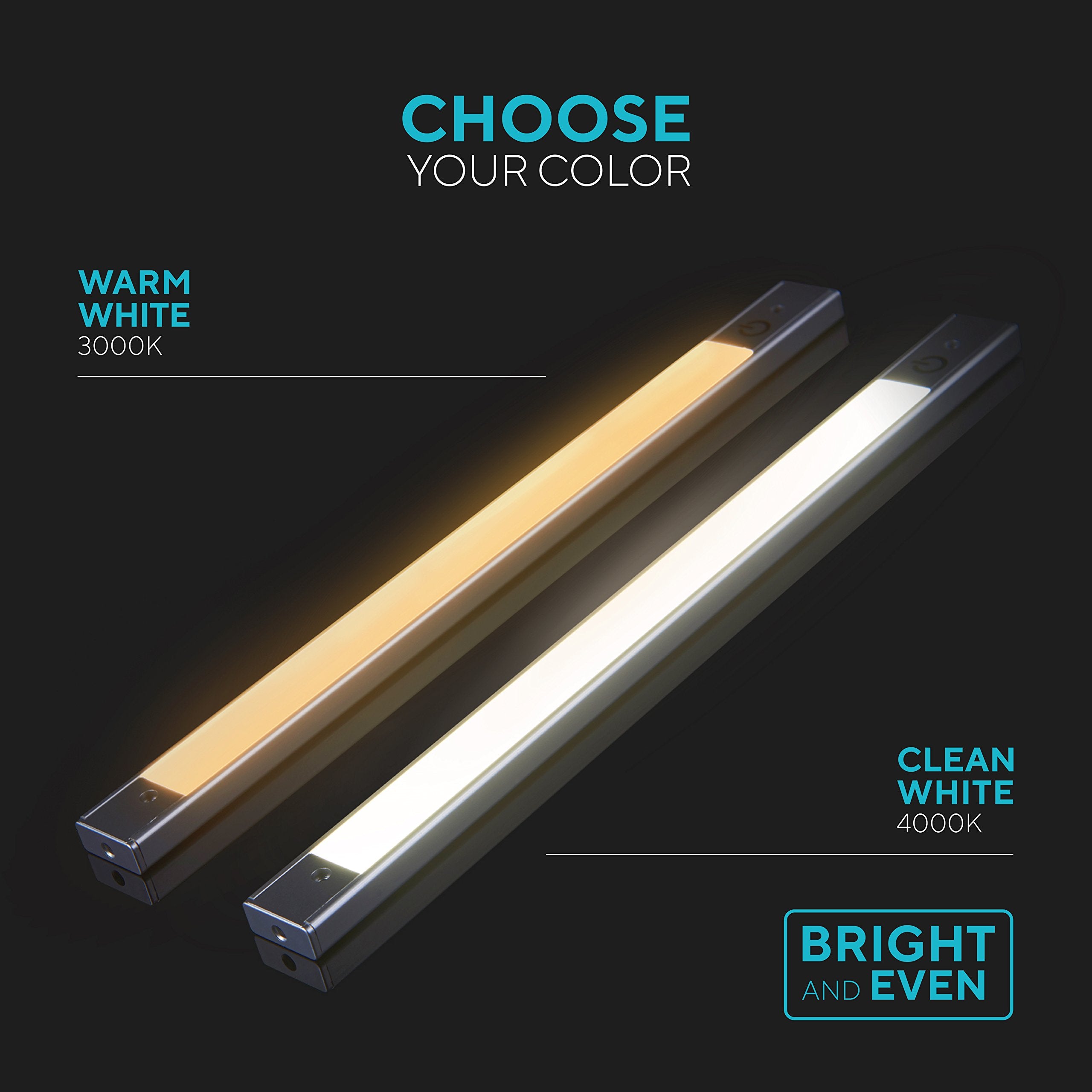 Phonar 24 Inch Under Cabinet Lighting For Kitchen Closet, Led Cabinet Light With Plug In Hardwired For Wardrobe(Warm White)