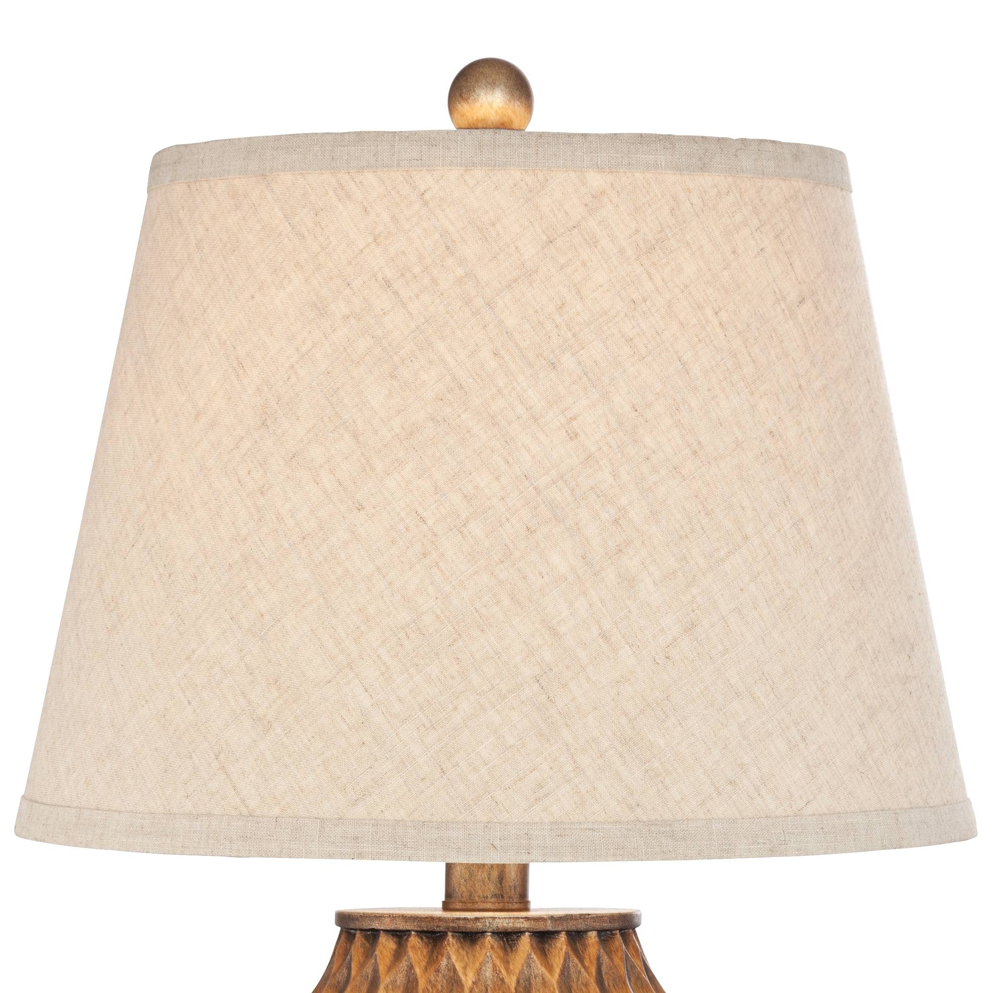 360 Lighting Buckhead Modern Accent Table Lamp 22" High Bronze Resin Urn with Tapered Fabric Shade for Bedroom Living Room Office