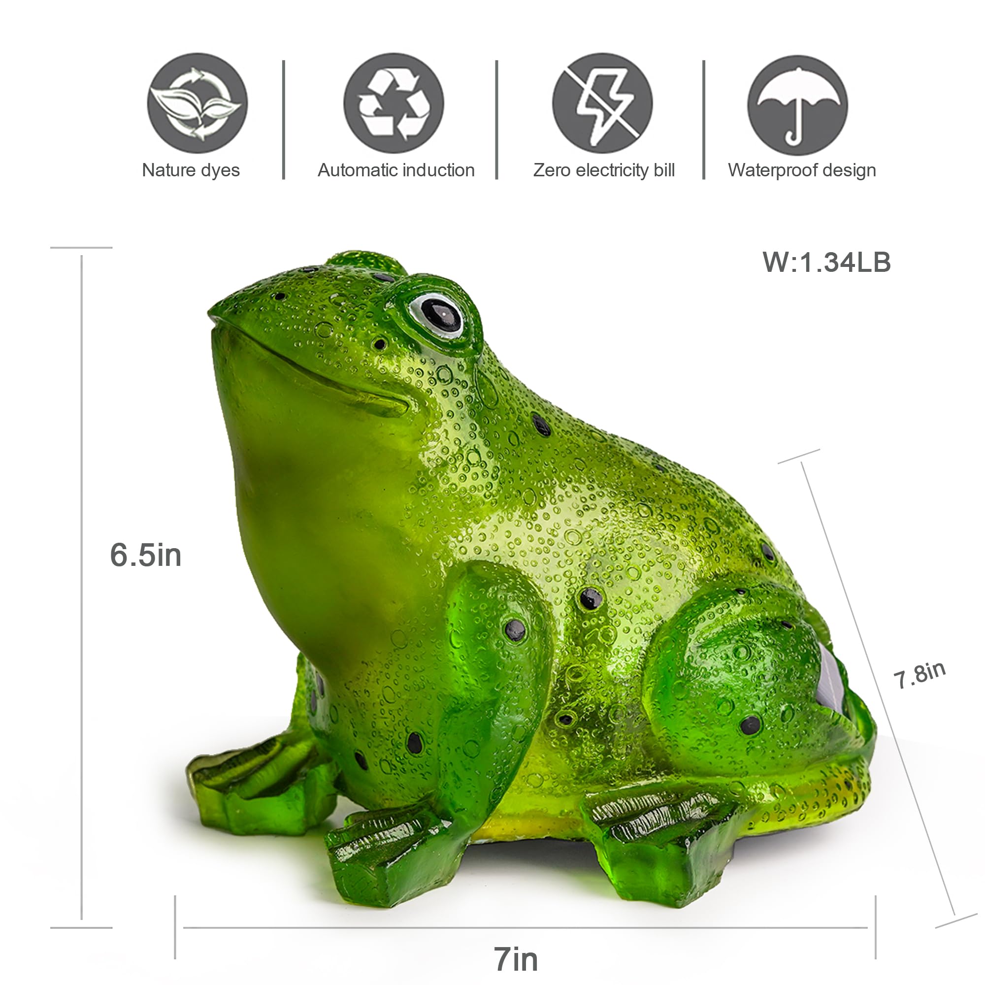 TIJNN Solar Frog Lights Deck Decorative Lighting Statue Lawn Patio Backyard Outdoor Garden Decoration Housewarming Gift