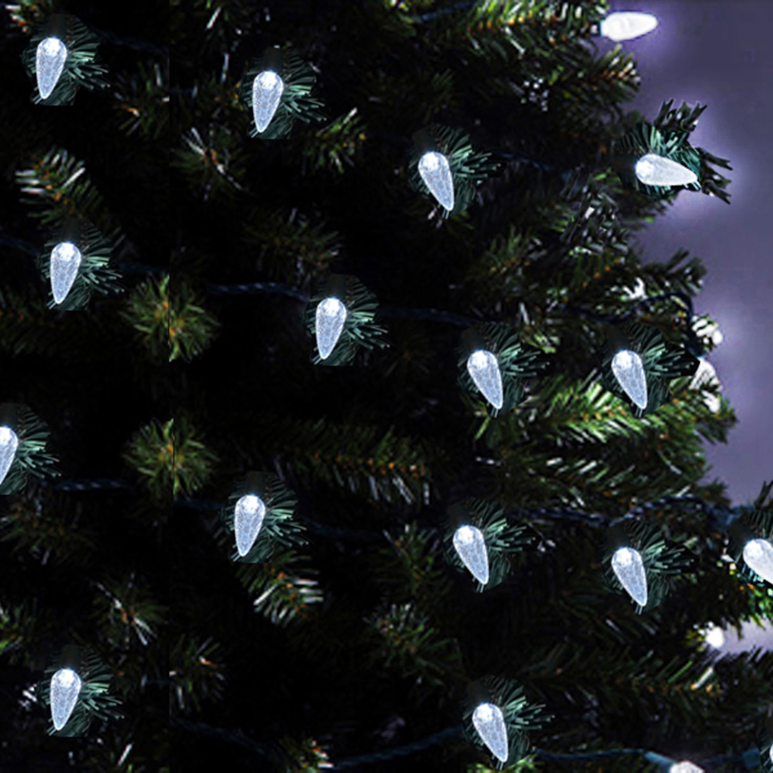 Mxtclm C6 Christmas Lights 50 Led Cool White Strawberry 18Ft Waterproof String Lights For Outdoor Indoor Garden Yard Home Party