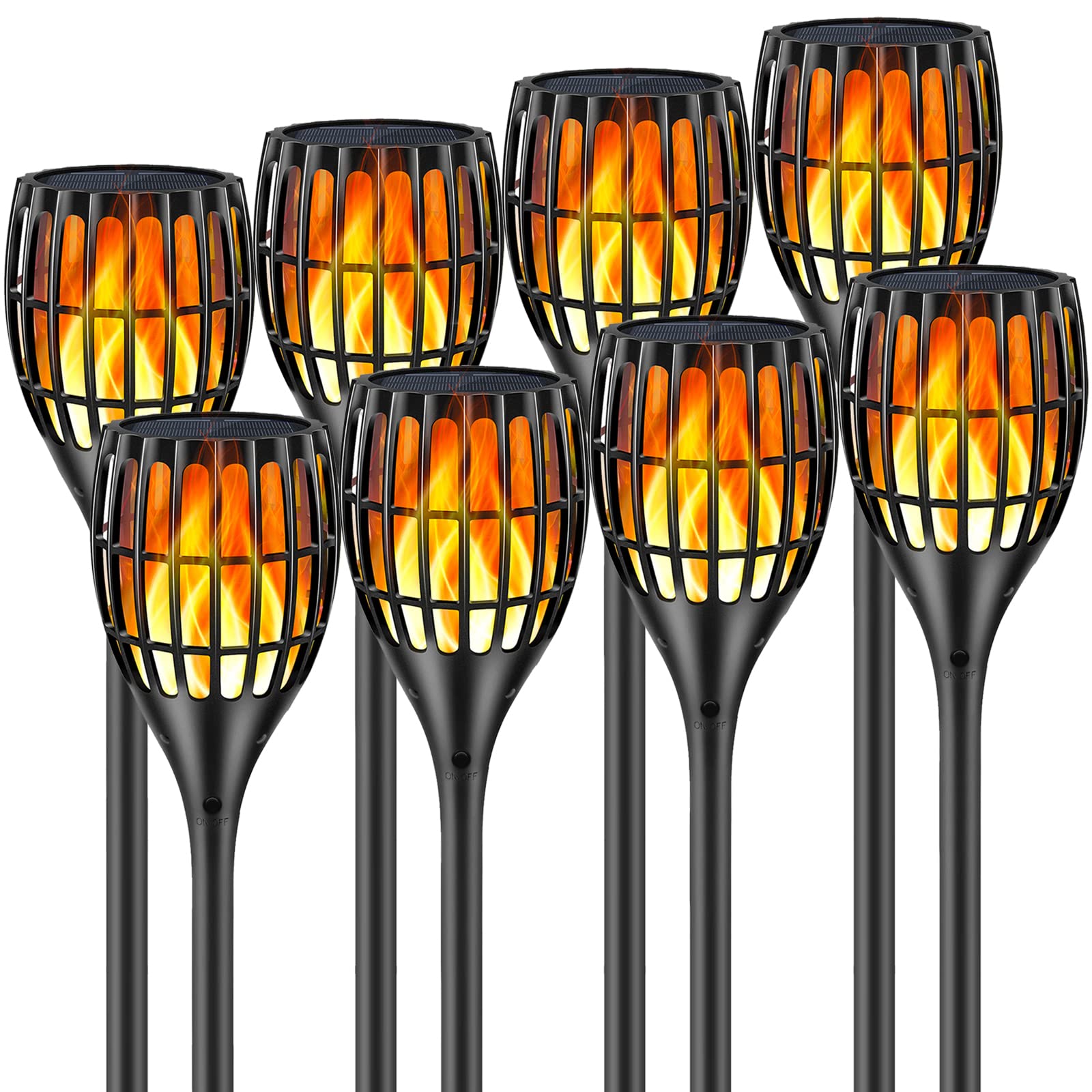 Ollivage Solar Torch With Flickering Flame, Outdoor Garden Waterproof Dancing Flames, Landscape Decoration Pathway Patio Lights