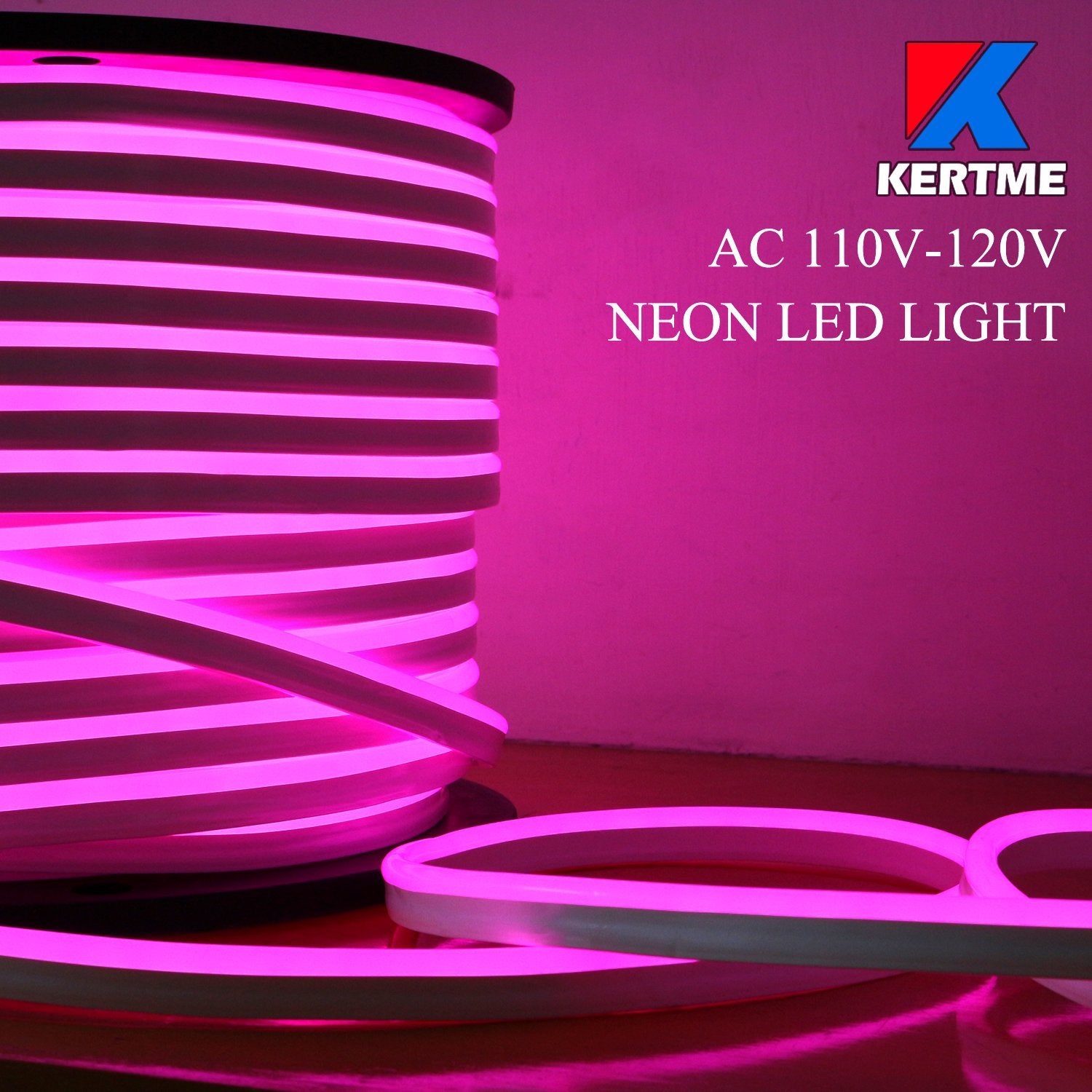 Kertme 131.2Ft Pink Neon Led Light Strip, Waterproof & Dimmable With Remote For Home Decor