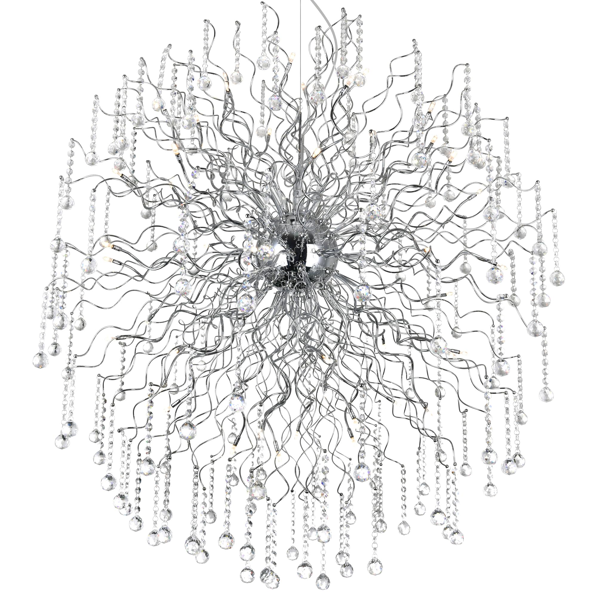Cwi Lighting Chrome Cherry Blossom 48-Light Chandelier, Metal Finish
